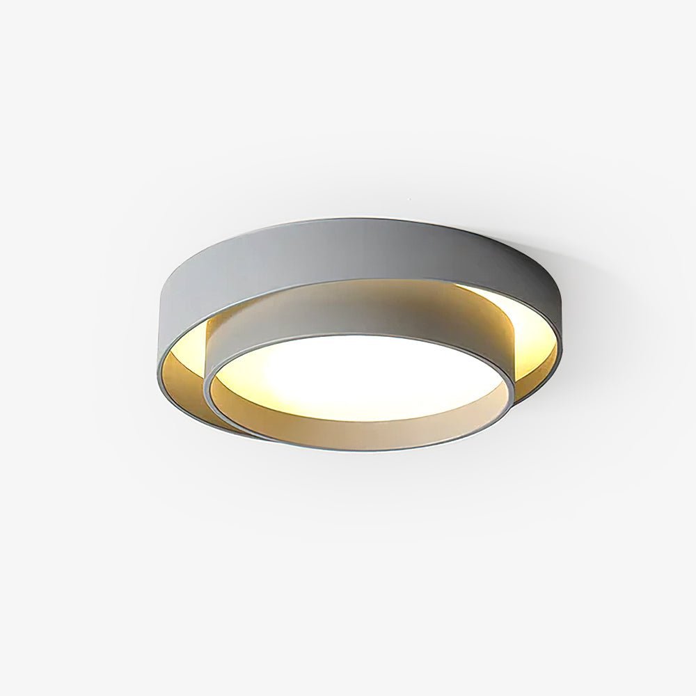 Orina Ceiling Lamp Double Ring Gray&Black&White Cylinder shape - Neutralighting