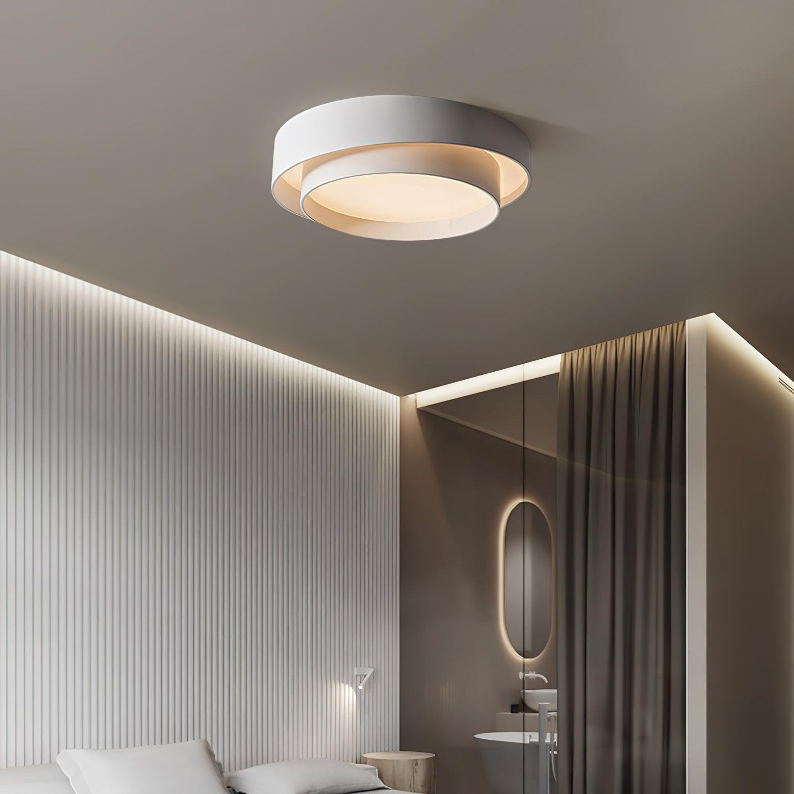 Orina Ceiling Lamp Double Ring Gray&Black&White Cylinder shape - Neutralighting