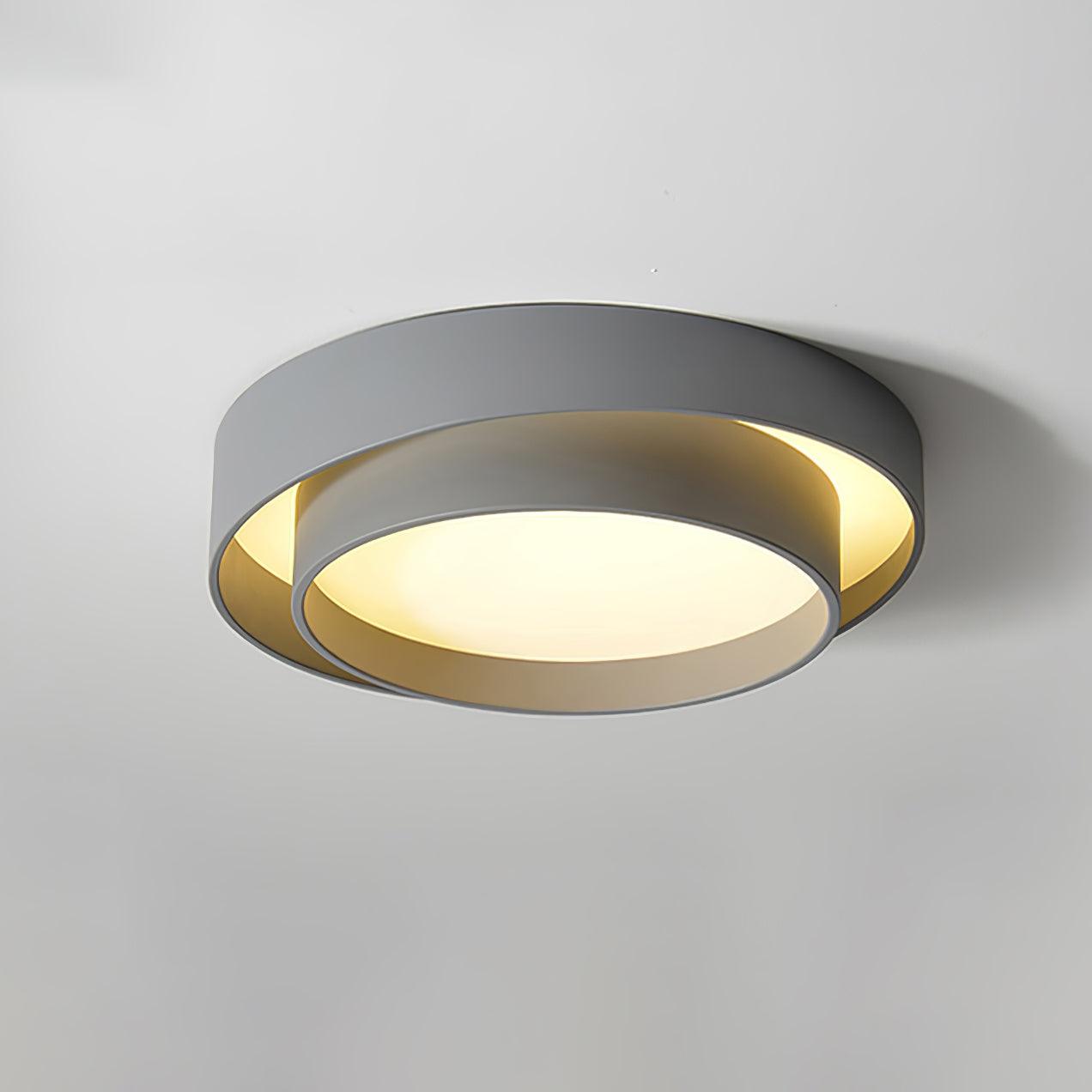 Orina Ceiling Lamp Double Ring Gray&Black&White Cylinder shape - Neutralighting