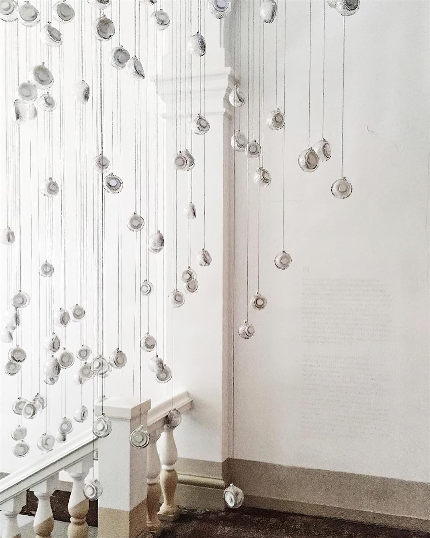 Chandelier Mesh Glass Orbs Cluster Metal Frame Modern Minimalist - Neutralighting