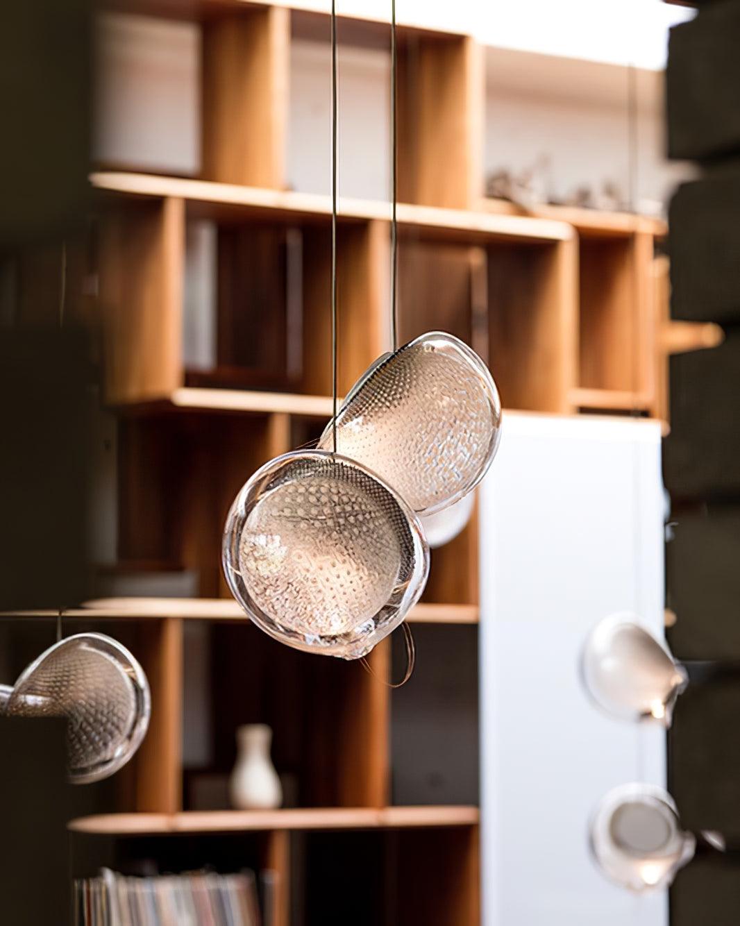 Chandelier Mesh Glass Orbs Cluster Metal Frame Modern Minimalist - Neutralighting