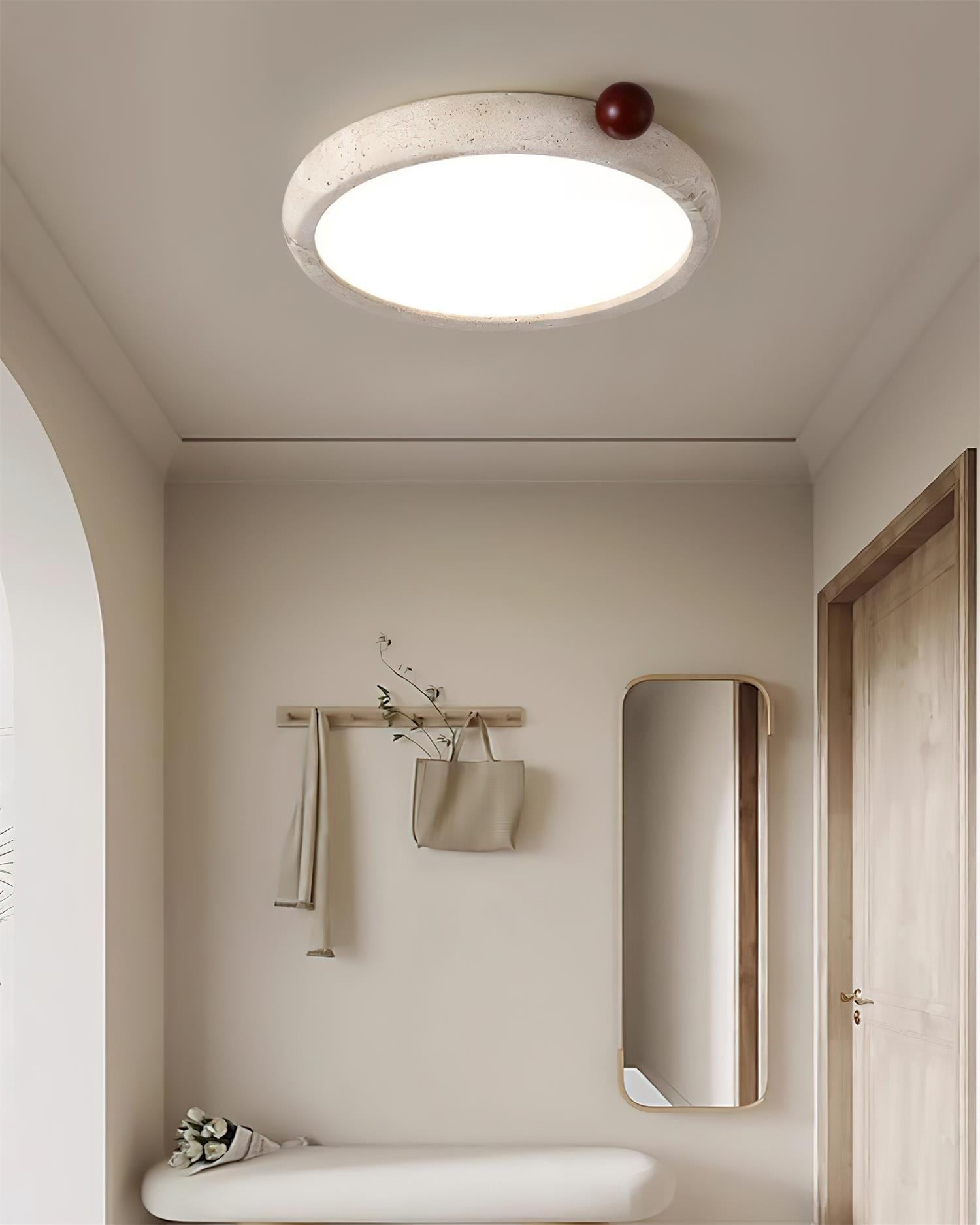 Ritta Cute Travertine Round Ceiling Light - Neutralighting