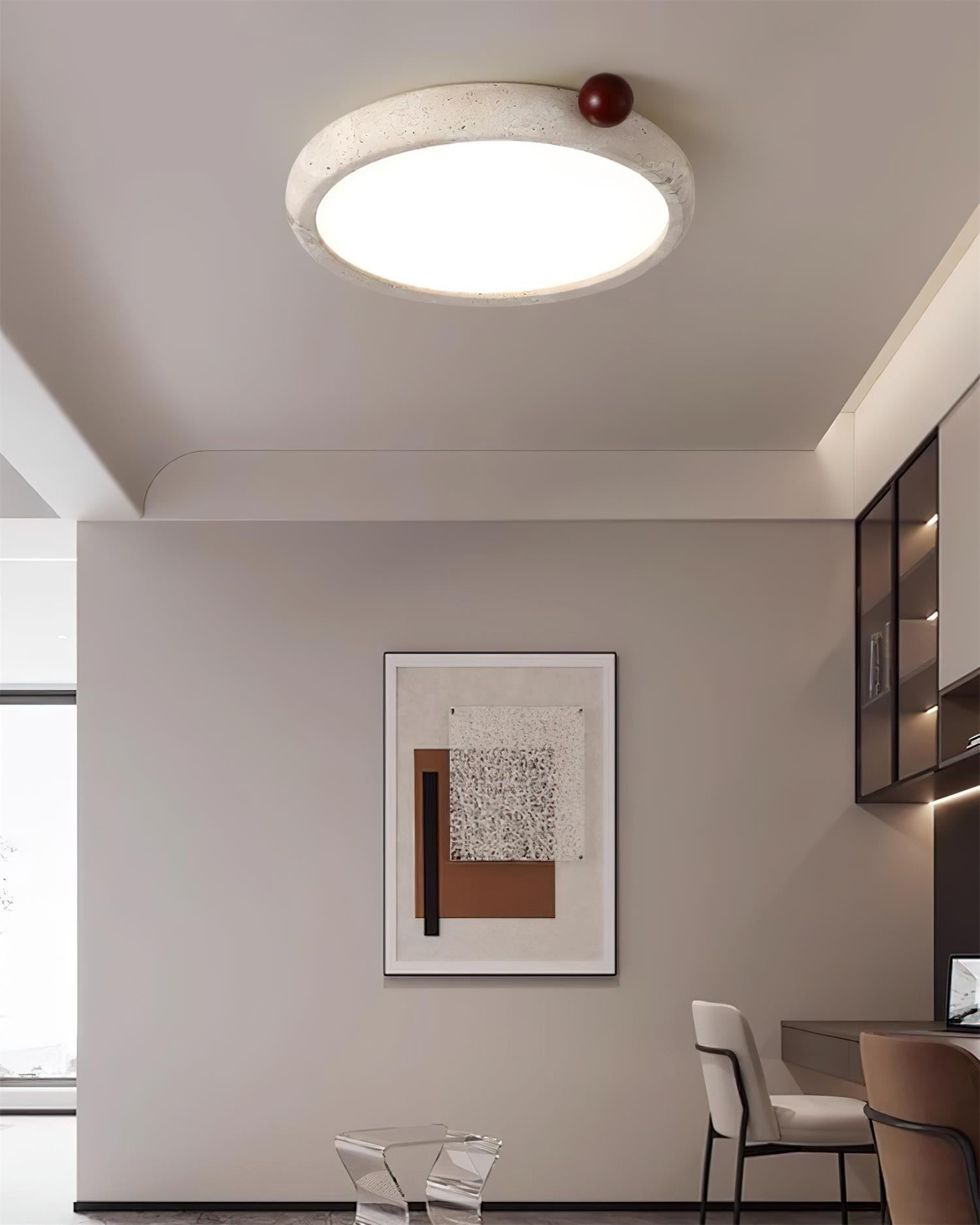 Ritta Cute Travertine Round Ceiling Light - Neutralighting
