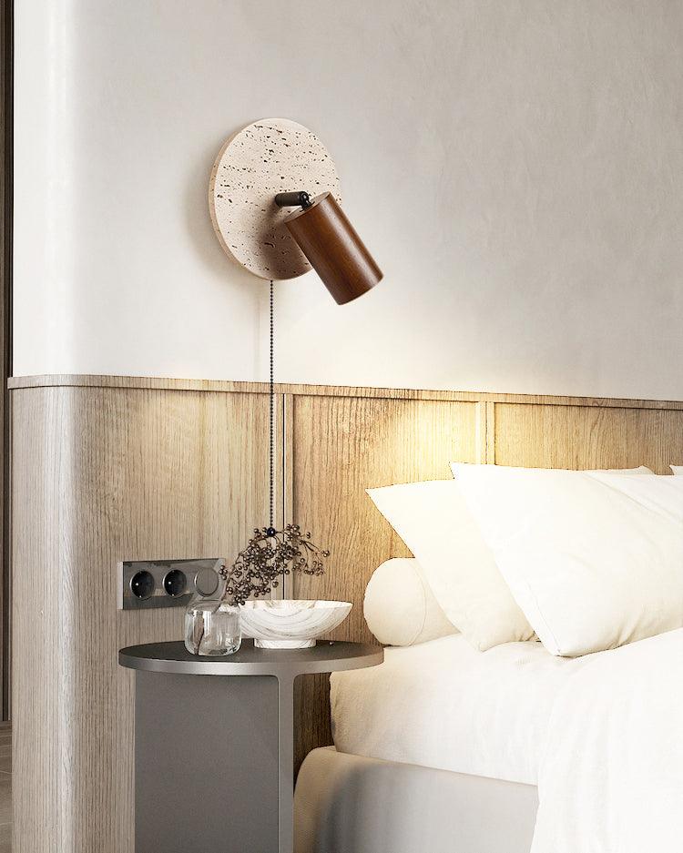 Travertine & Wood Wall Lamp - Neutralighting