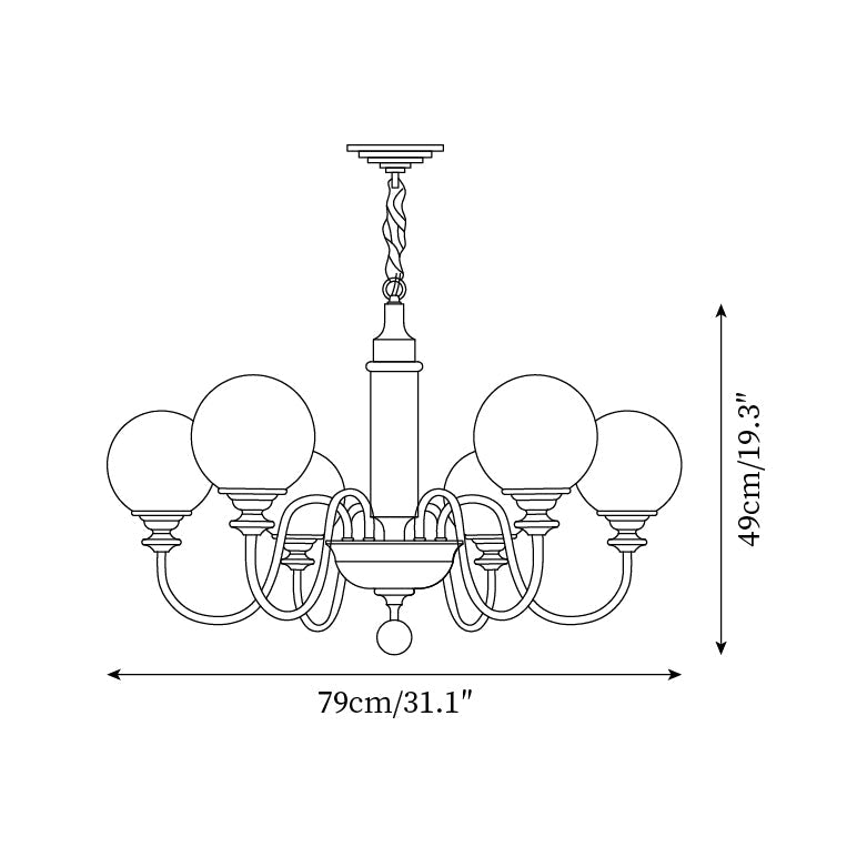 Lumivian 8-Light Globe Chandelier - Neutralighting