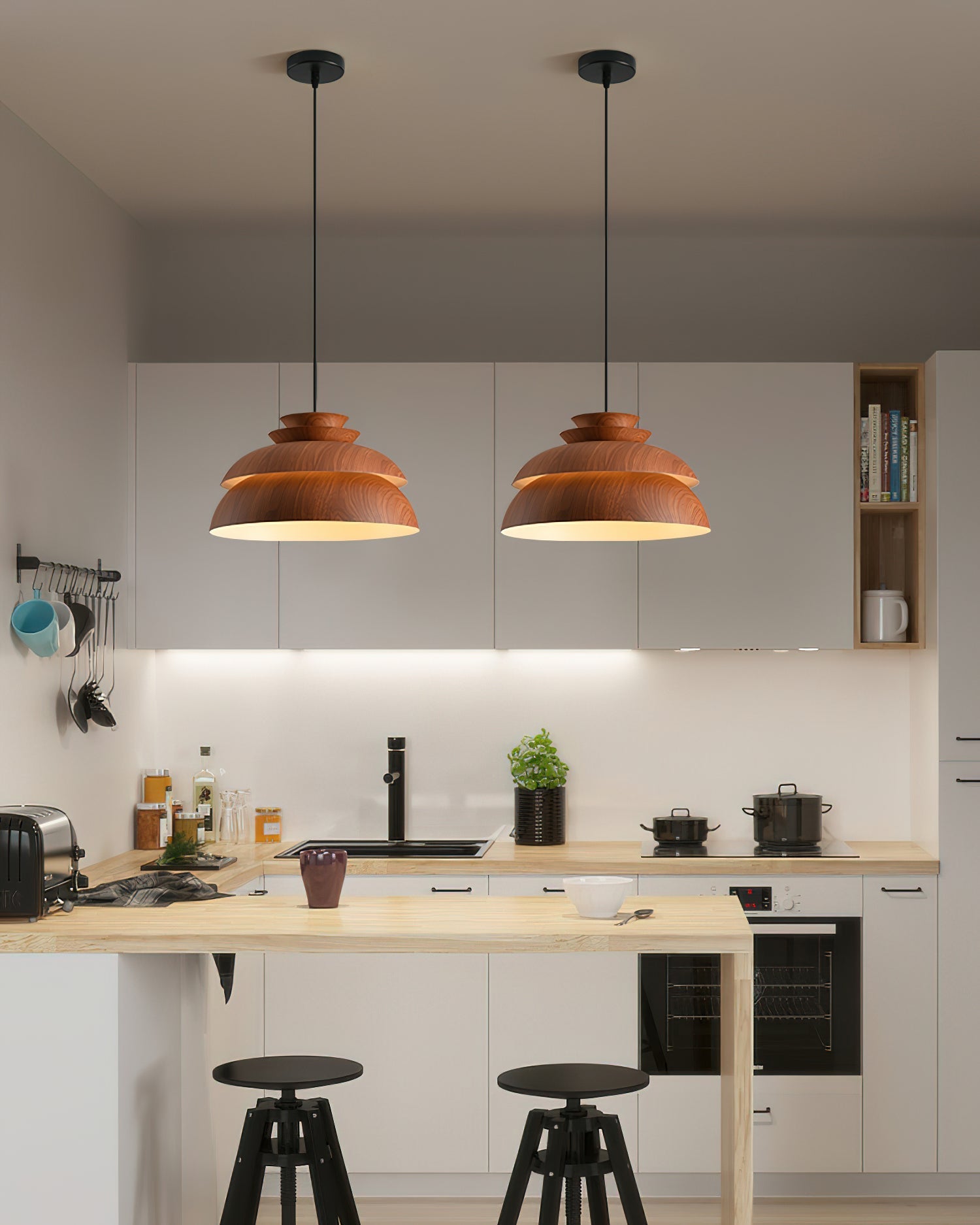 Pendant Lamp Aluminum Layered Dome Modern Minimalist - Neutralighting