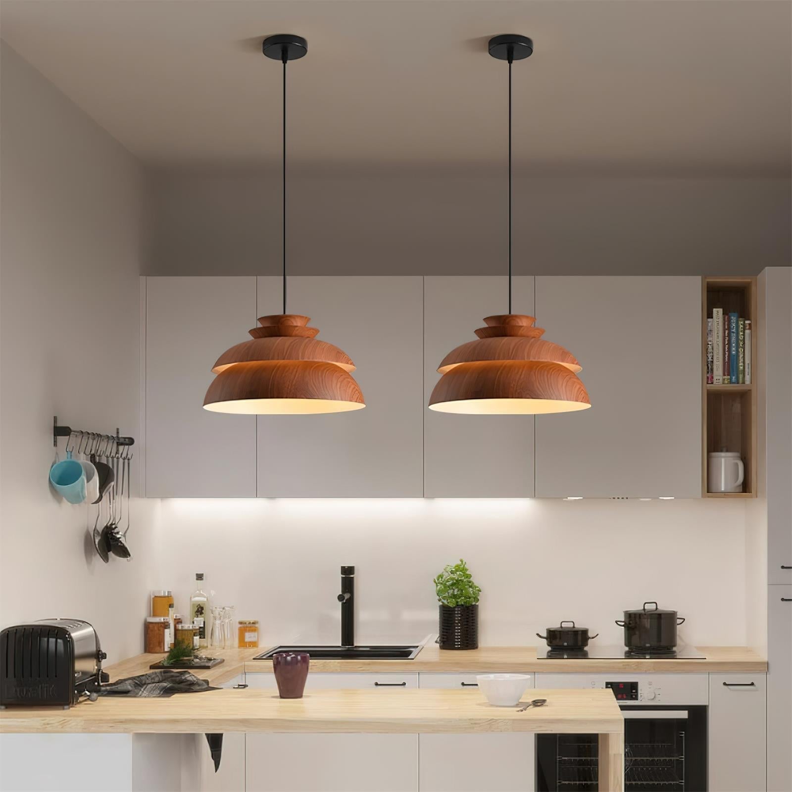 Pendant Lamp Aluminum Layered Dome Modern Minimalist - Neutralighting