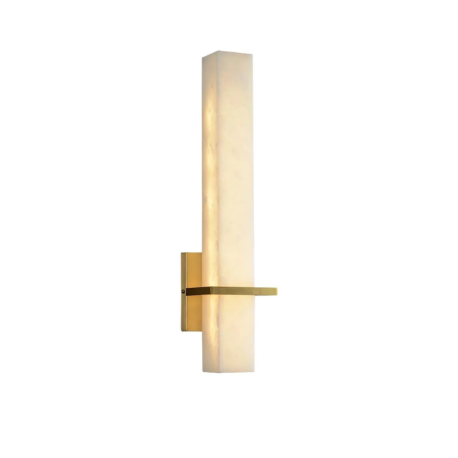 Ritta Wall Lamp White Alabaster Brass Modern Cuboid - Neutralighting