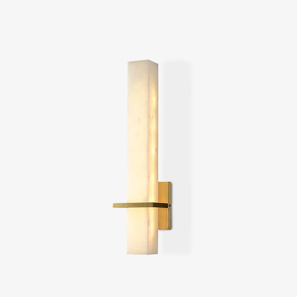 Ritta Wall Lamp White Alabaster Brass Modern Cuboid - Neutralighting
