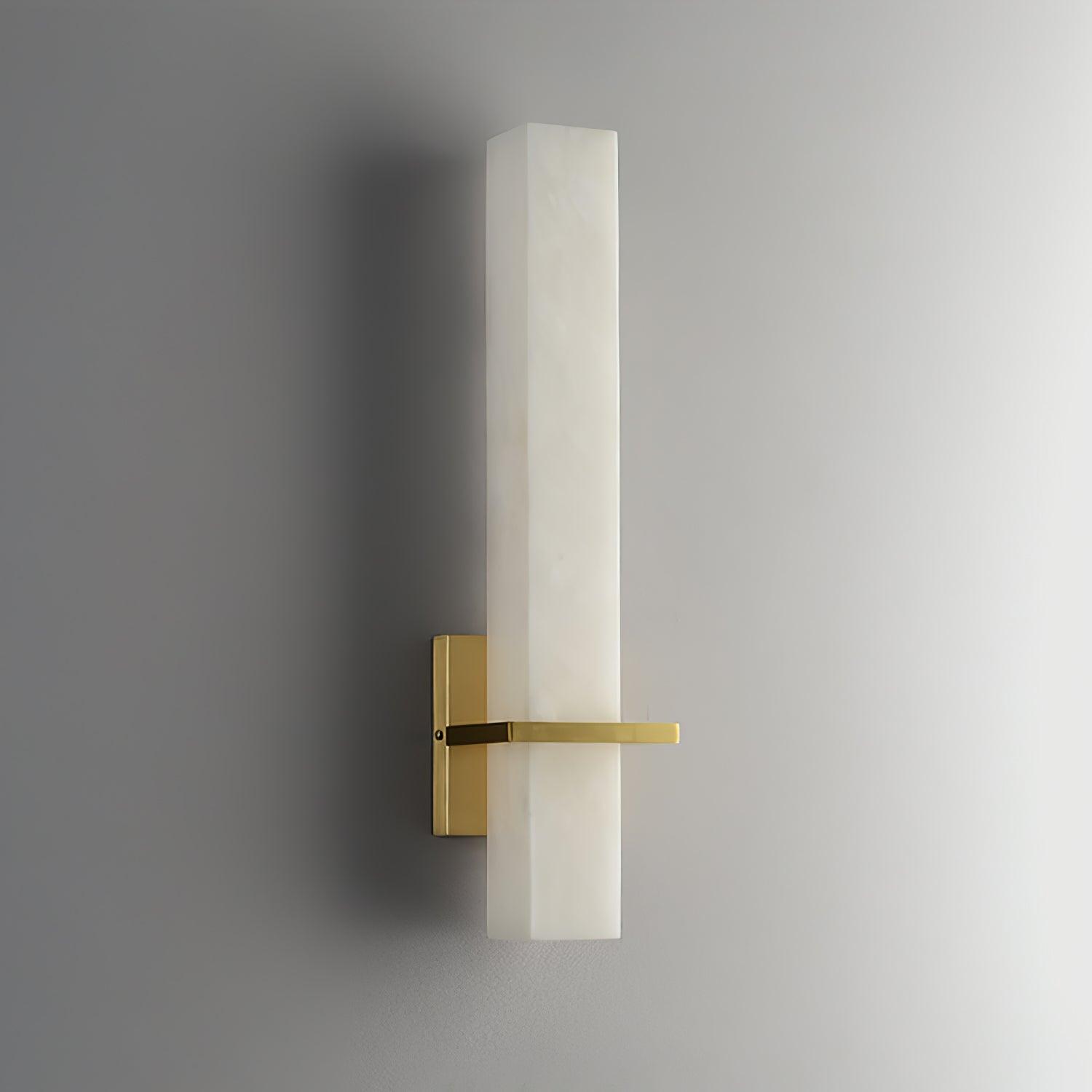 Ritta Wall Lamp White Alabaster Brass Modern Cuboid - Neutralighting
