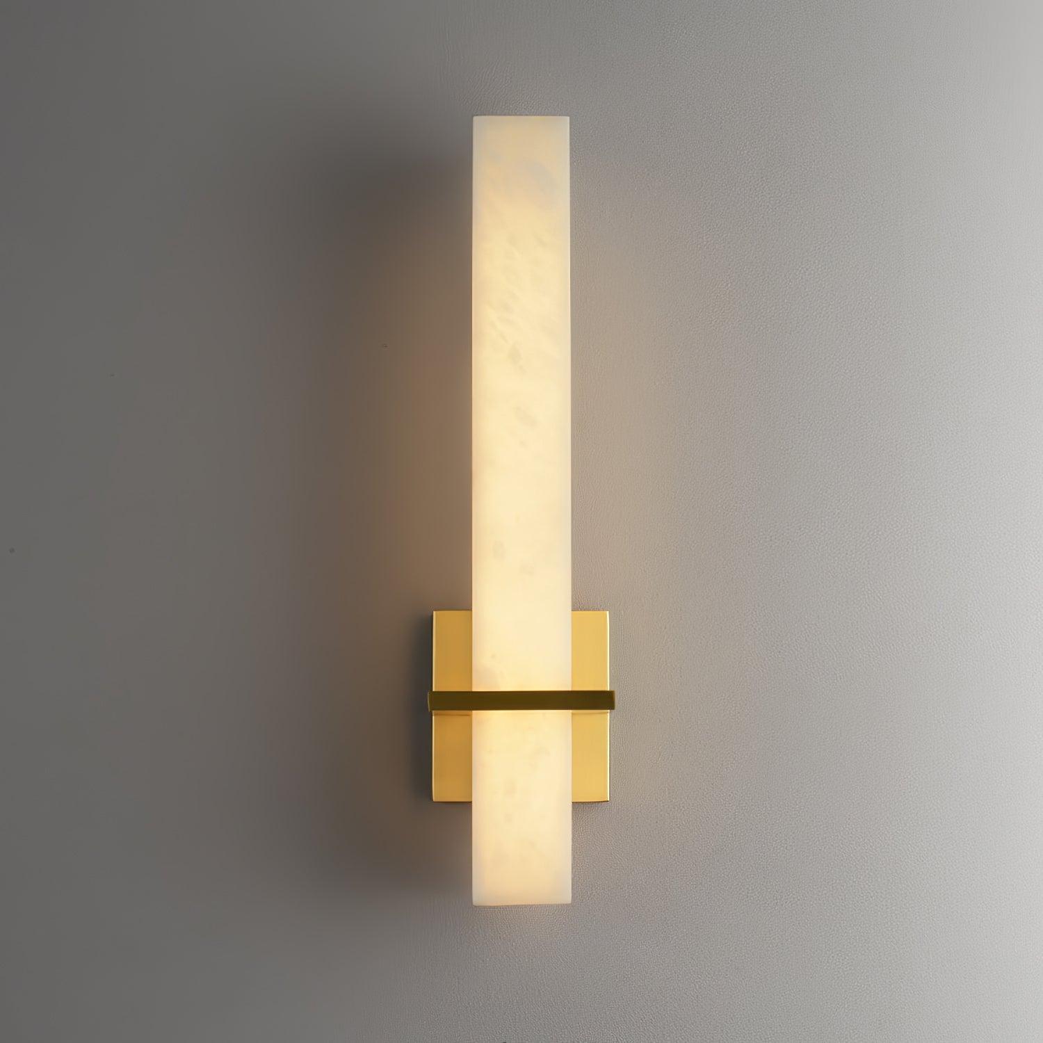 Ritta Wall Lamp White Alabaster Brass Modern Cuboid - Neutralighting