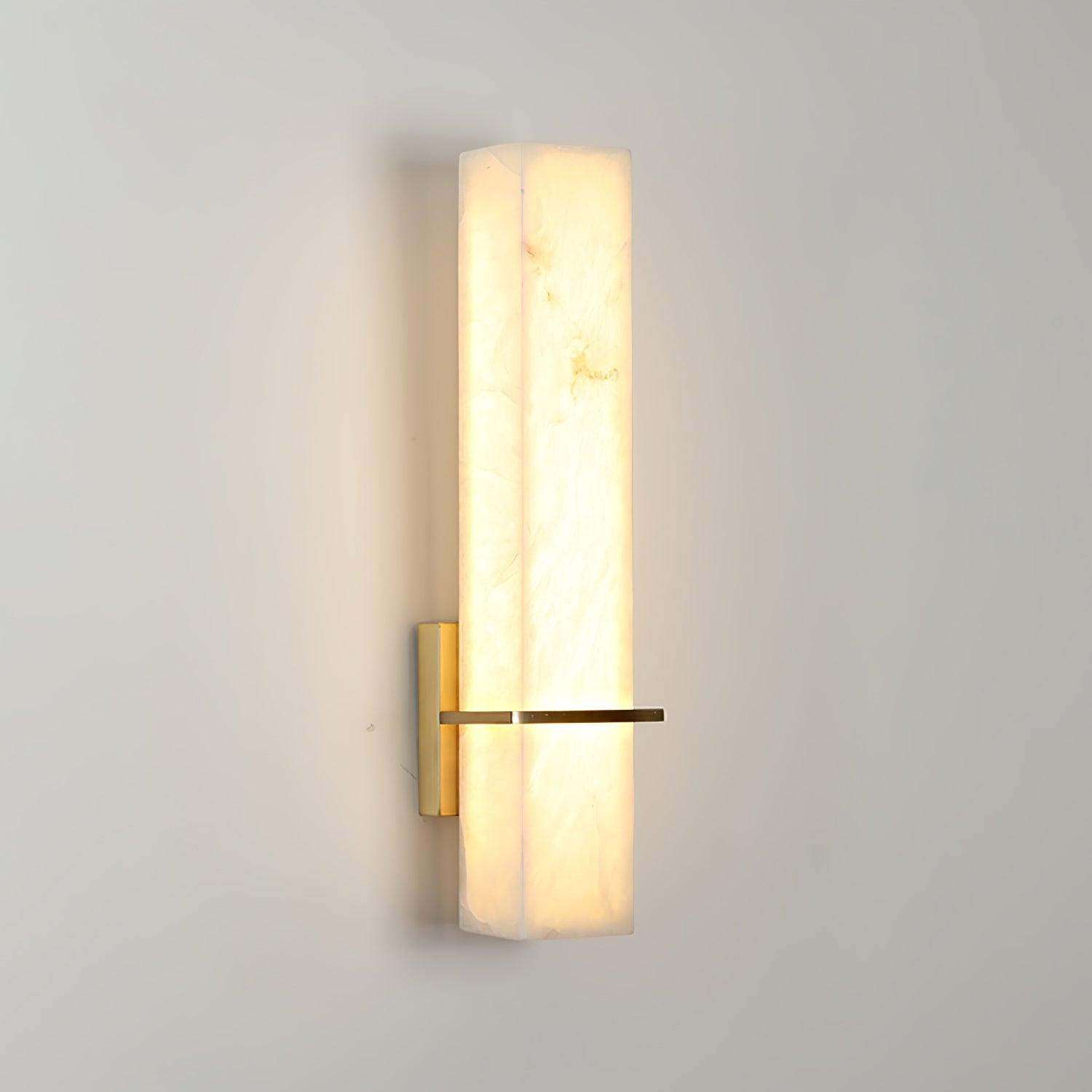 Ritta Wall Lamp White Alabaster Brass Modern Cuboid - Neutralighting
