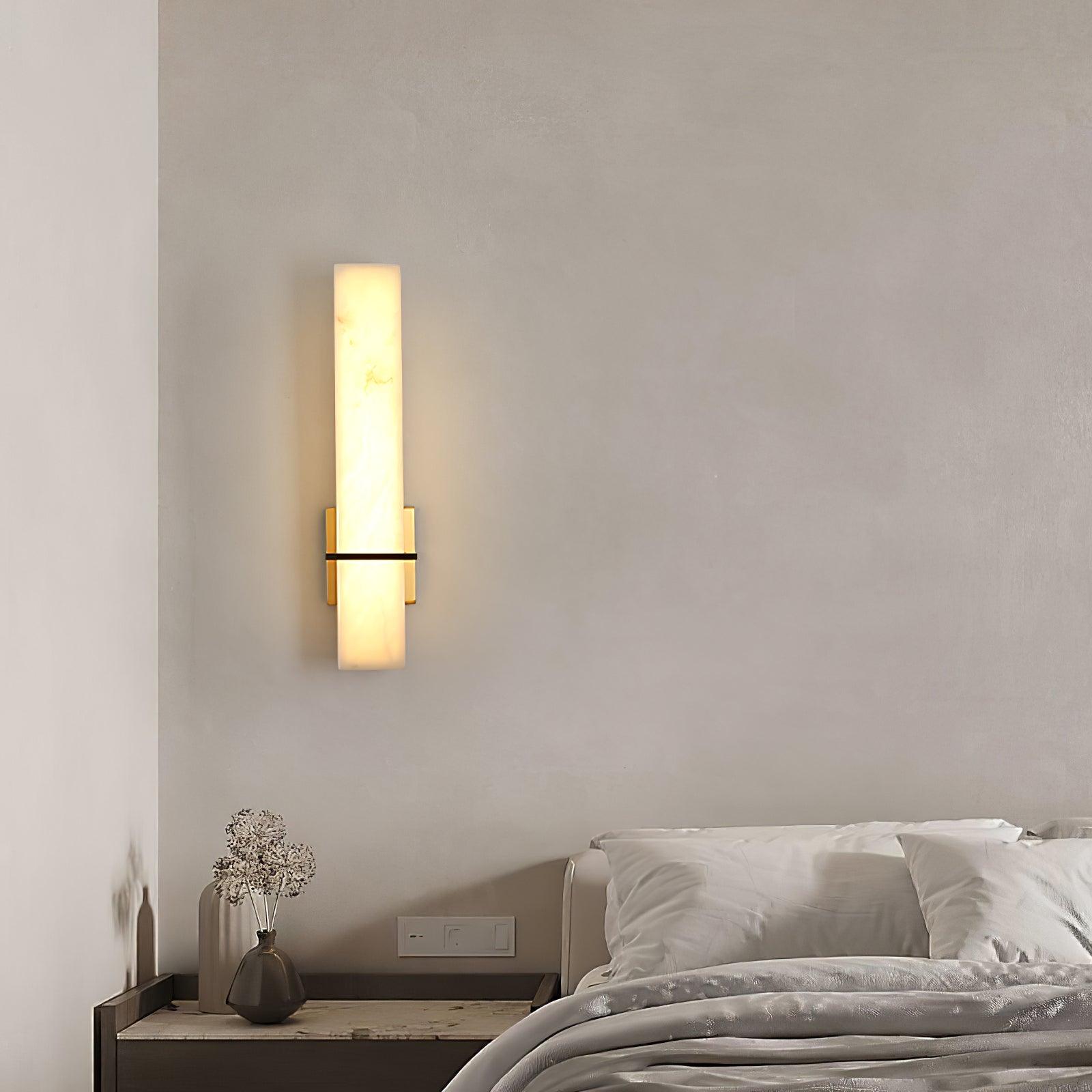 Ritta Wall Lamp White Alabaster Brass Modern Cuboid - Neutralighting