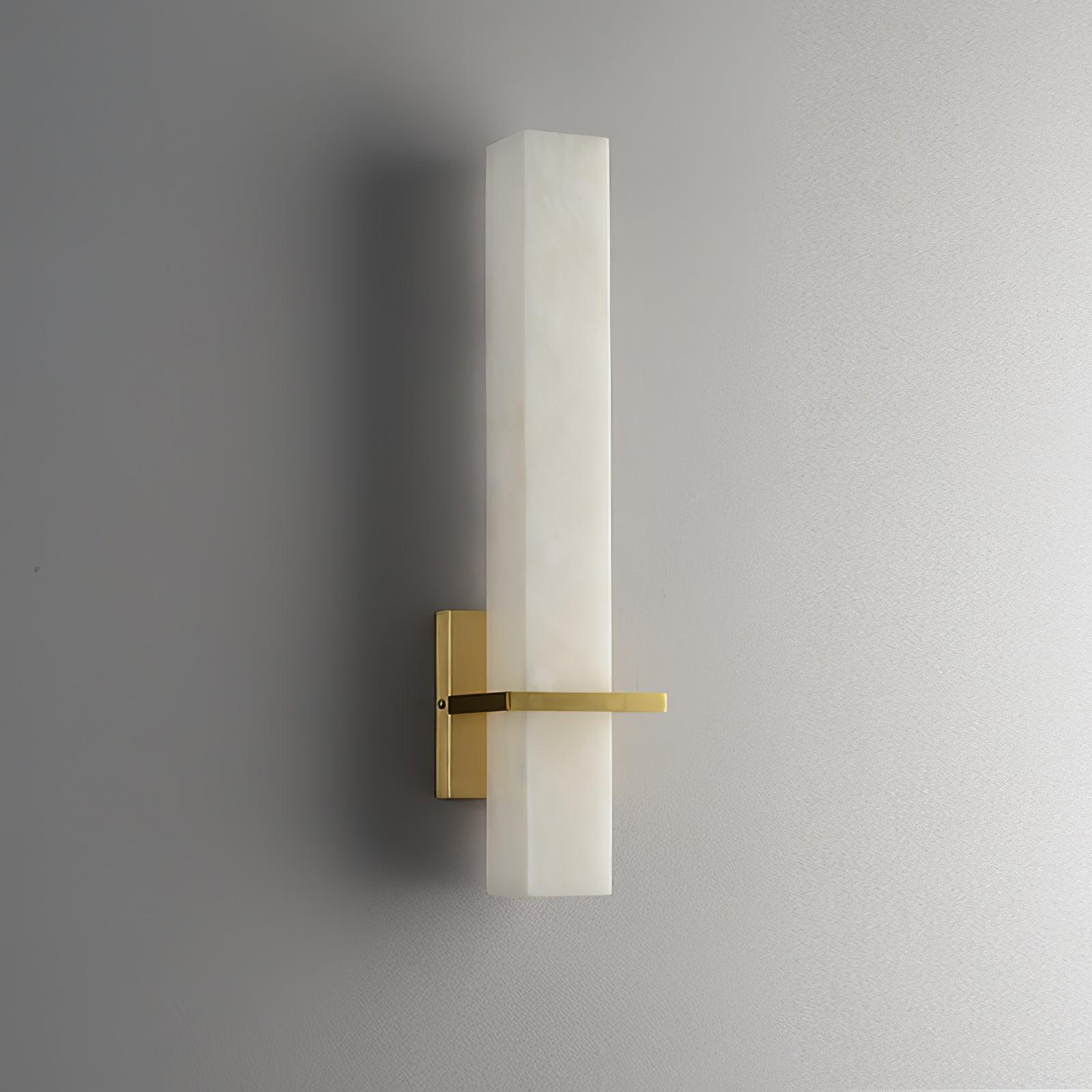 Ritta Wall Lamp White Alabaster Brass Modern Cuboid - Neutralighting