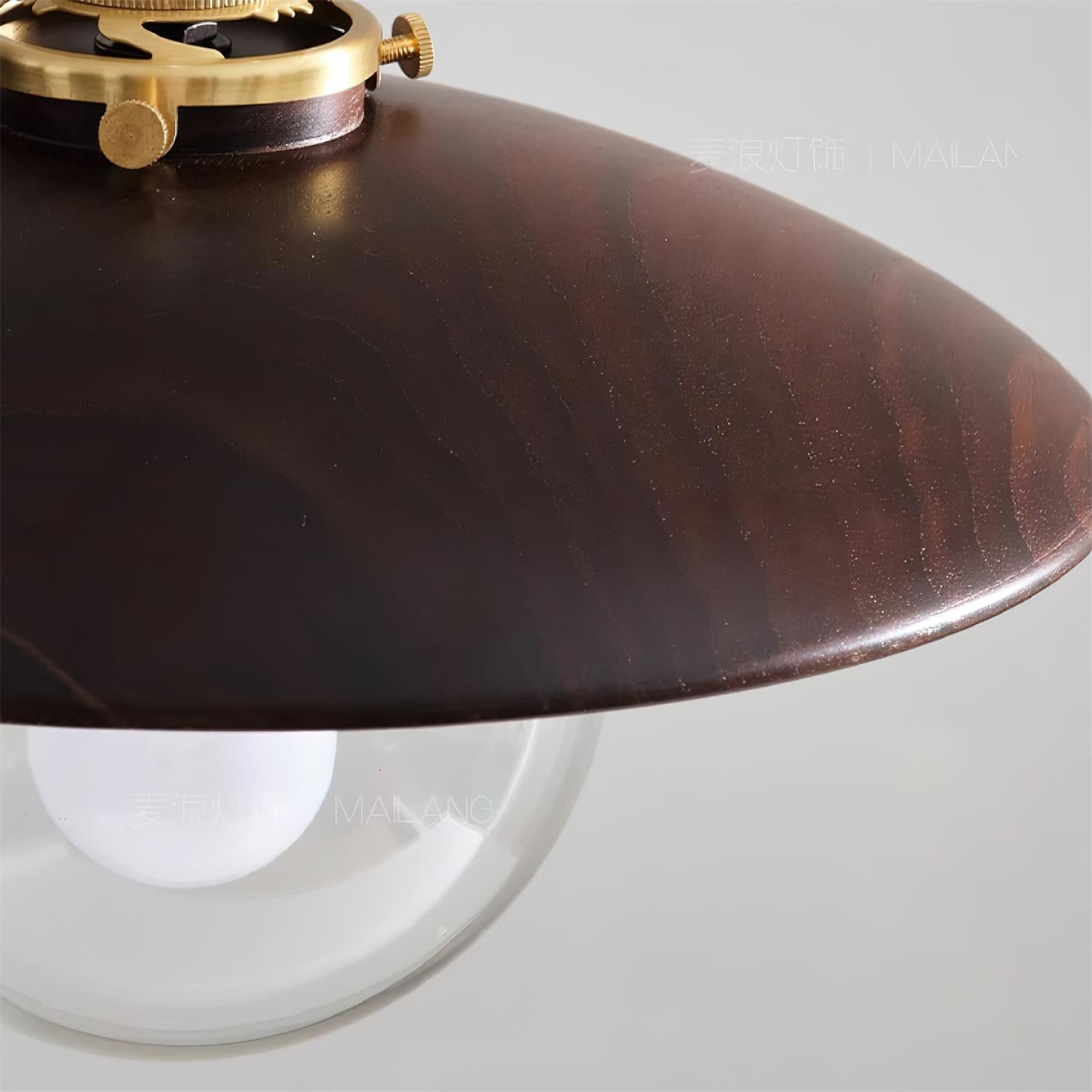 Pendant Light with Metal Disc Shade and Glass Globe Industrial - Neutralighting