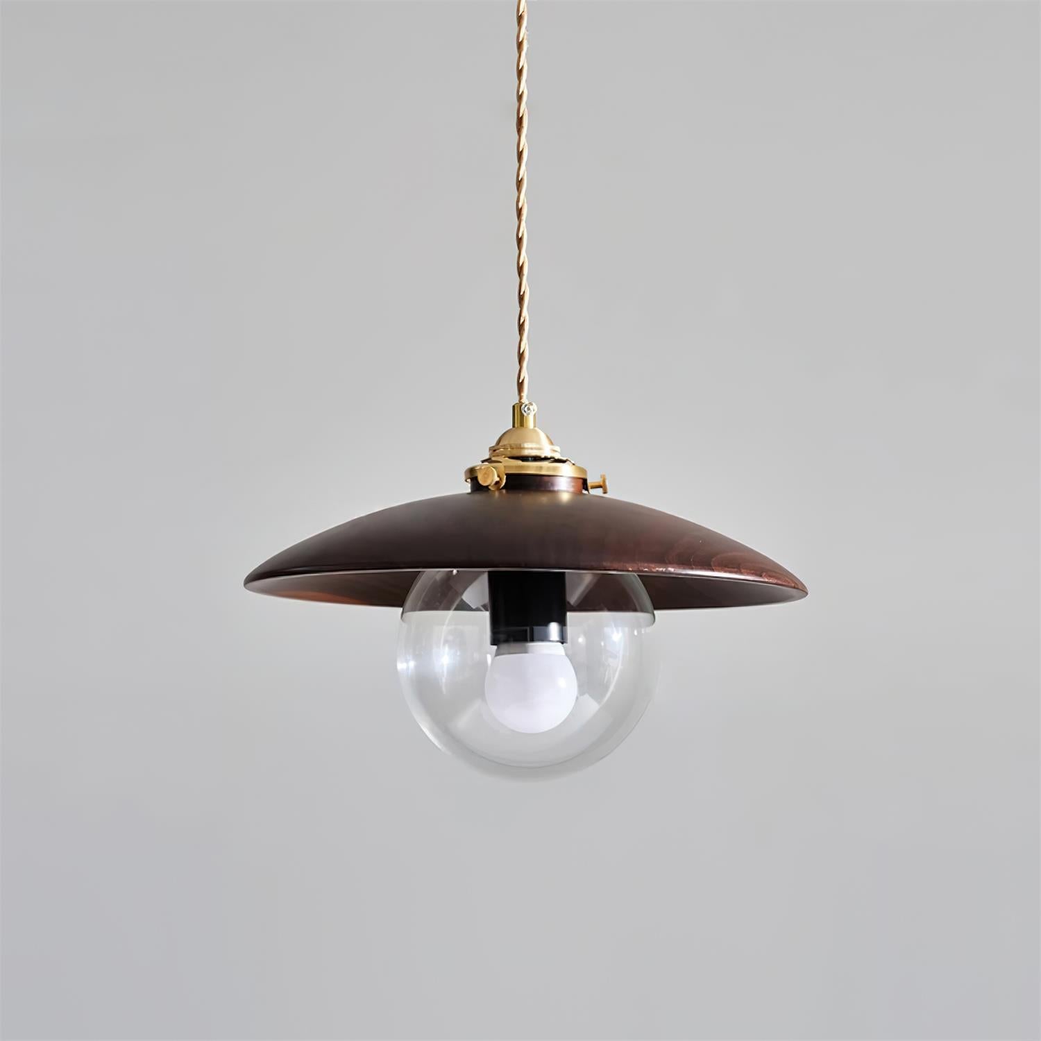 Pendant Light with Metal Disc Shade and Glass Globe Industrial - Neutralighting