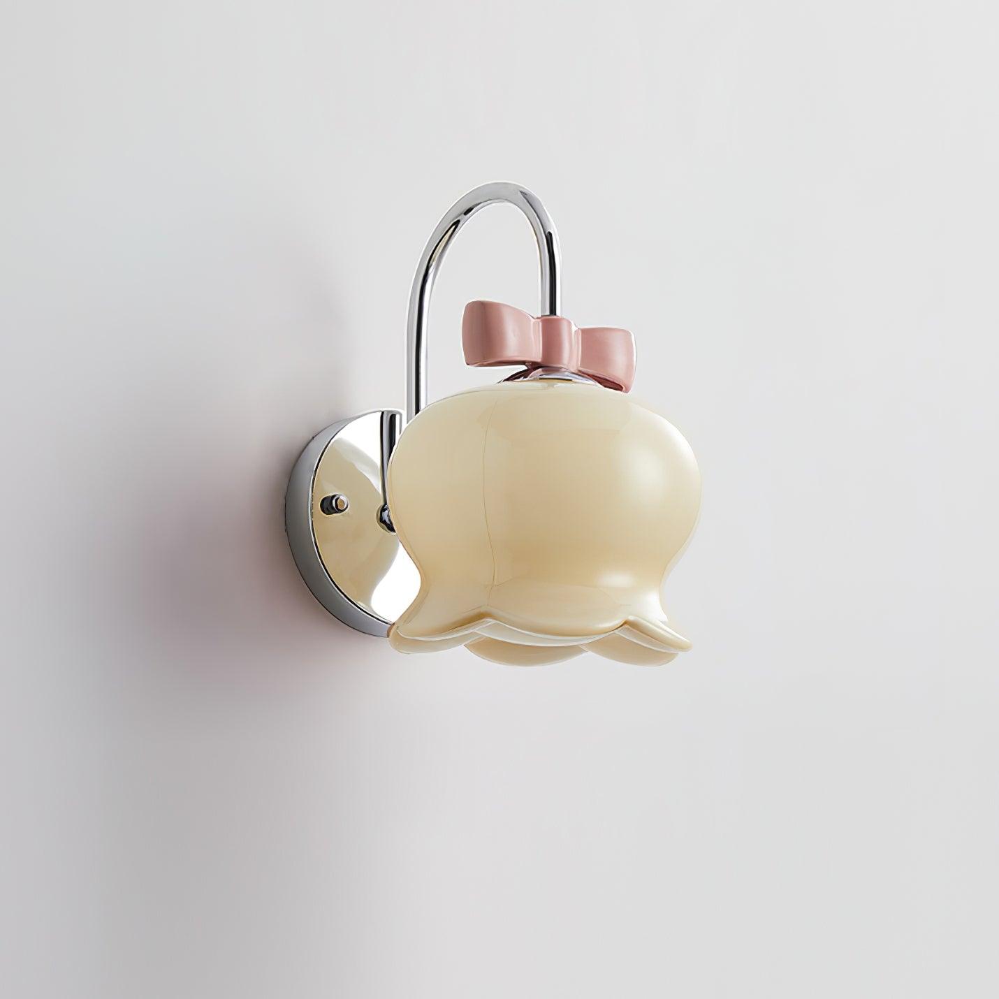 Wall Lamp Bow Accent Bell Glass Shade Playful Modern Kids Room - Neutralighting