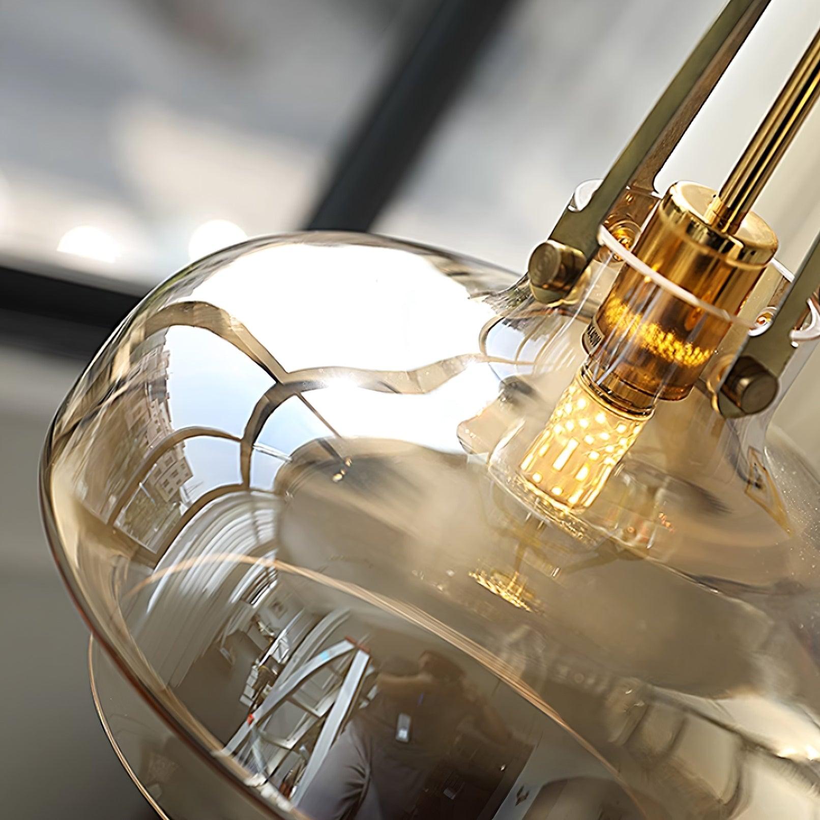 Aurelin Amber Glass Pendant Light with Brass Fittings - Neutralighting