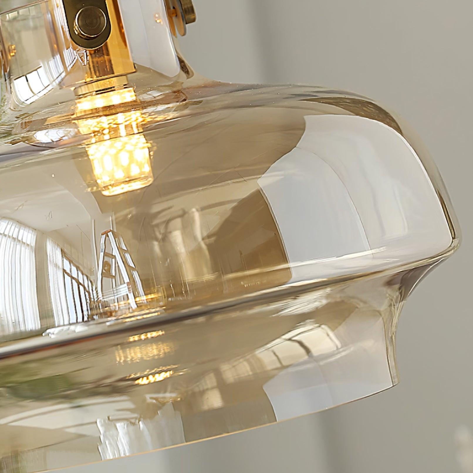 Aurelin Amber Glass Pendant Light with Brass Fittings - Neutralighting