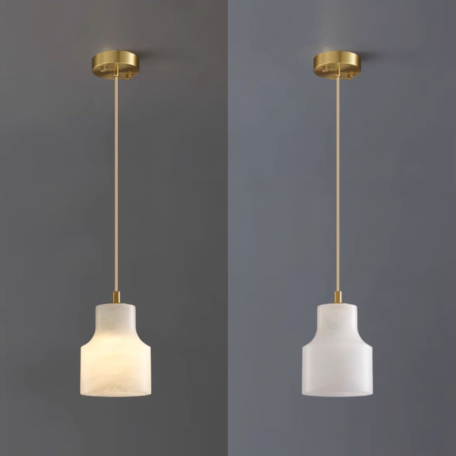 Ritta Alabaster Pendant Light Brass Luxurious - Neutralighting