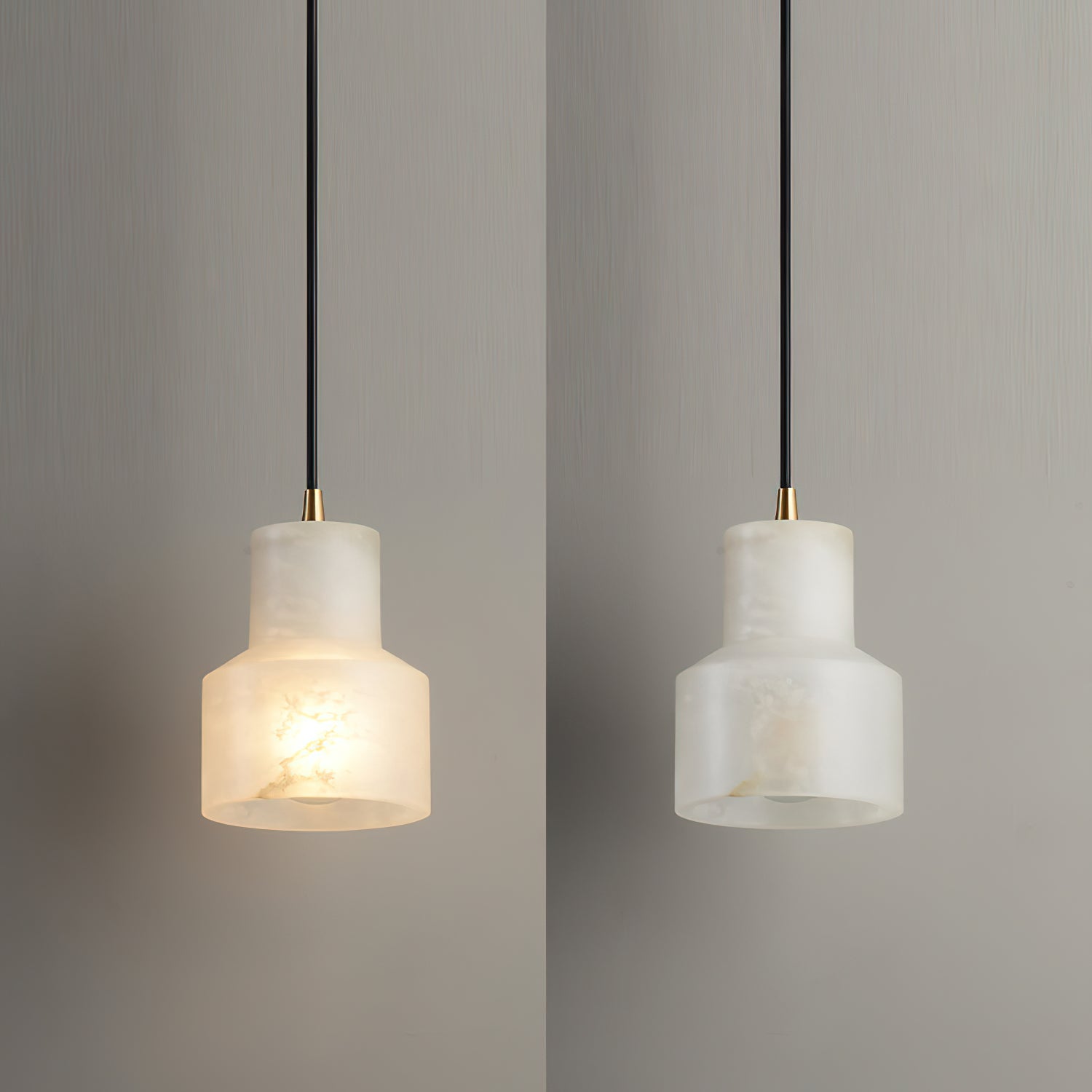 Ritta Alabaster Pendant Light Brass Luxurious - Neutralighting