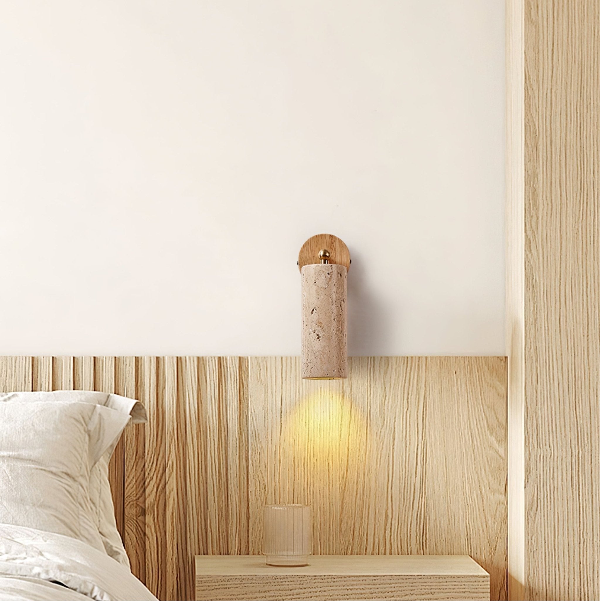 Erzorus Minimalist Travertine Wall Light - Neutralighting