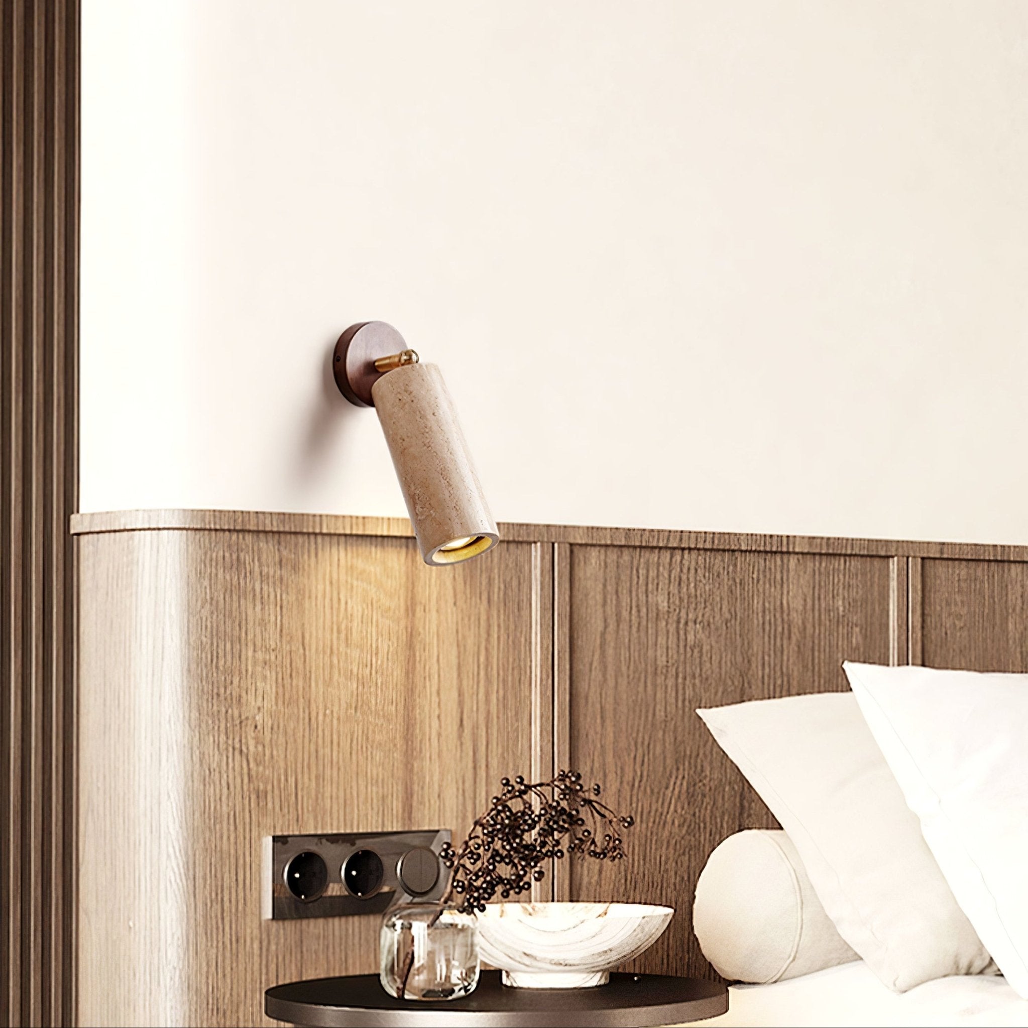 Erzorus Minimalist Travertine Wall Light - Neutralighting