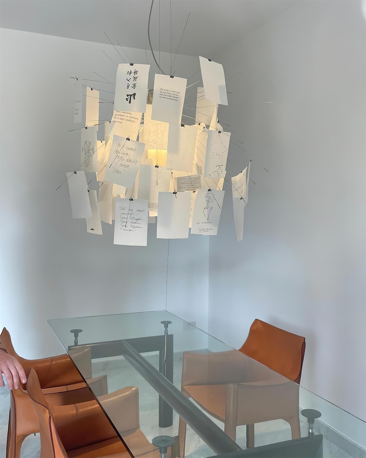 Chandelier Paper and Metal Colorful White Cards Whimsical Modern - Neutralighting