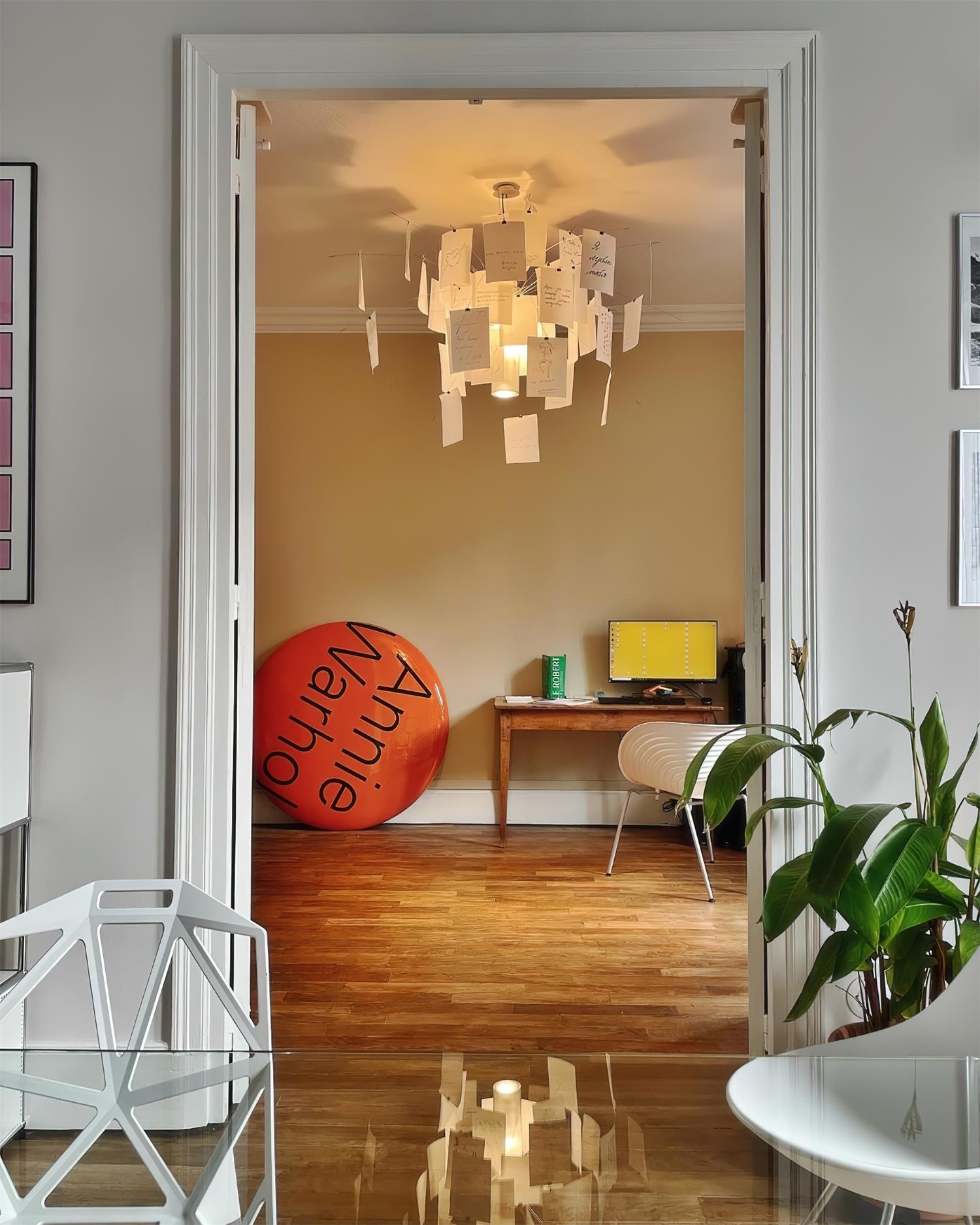 Chandelier Paper and Metal Colorful White Cards Whimsical Modern - Neutralighting