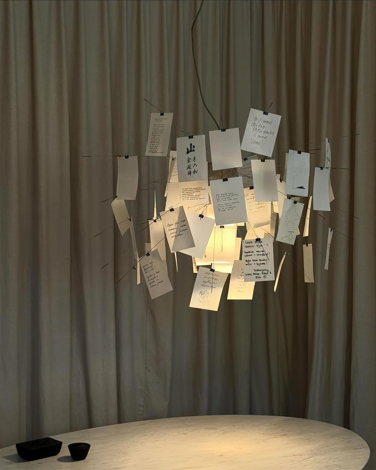 Chandelier Paper and Metal Colorful White Cards Whimsical Modern - Neutralighting