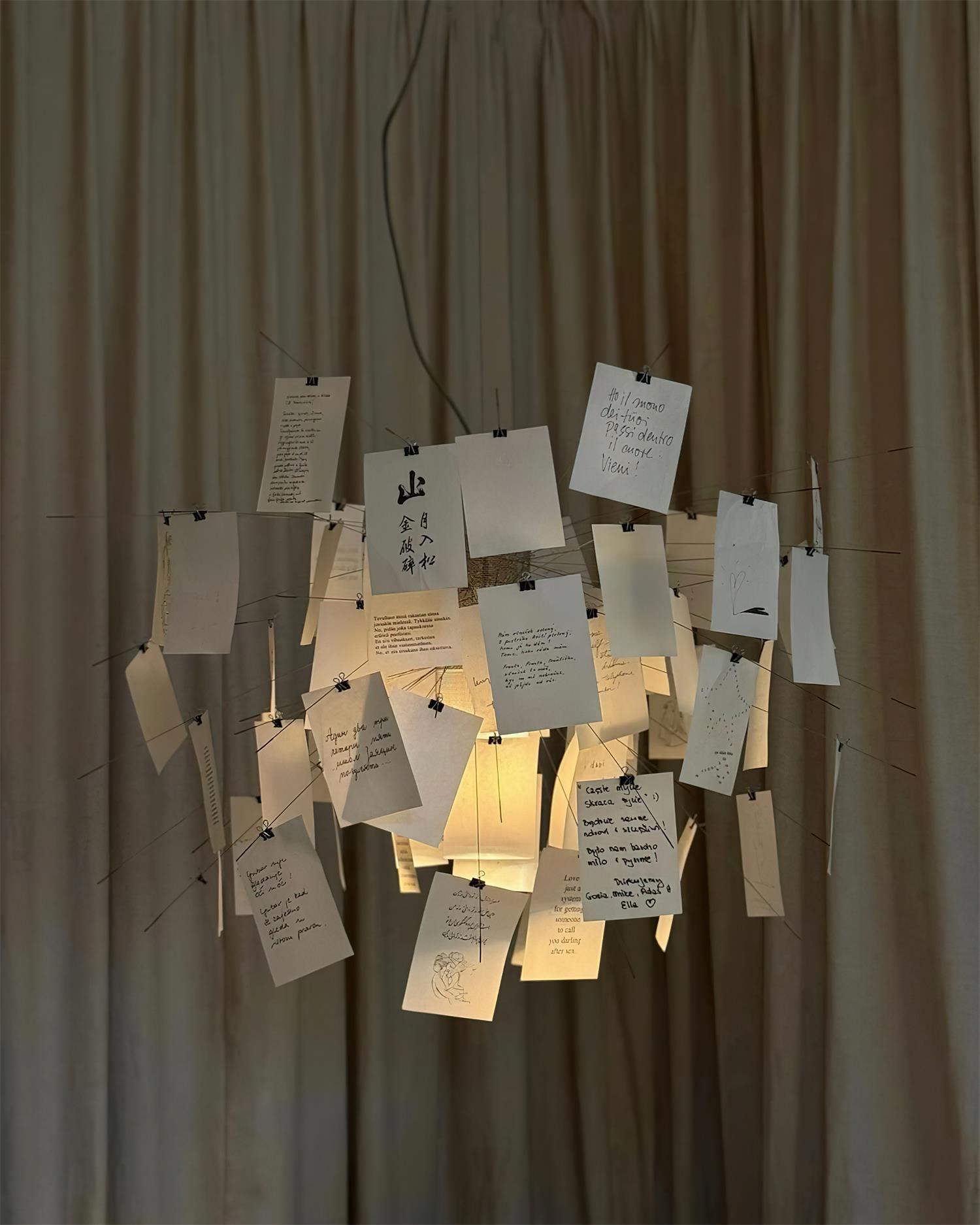 Chandelier Paper and Metal Colorful White Cards Whimsical Modern - Neutralighting