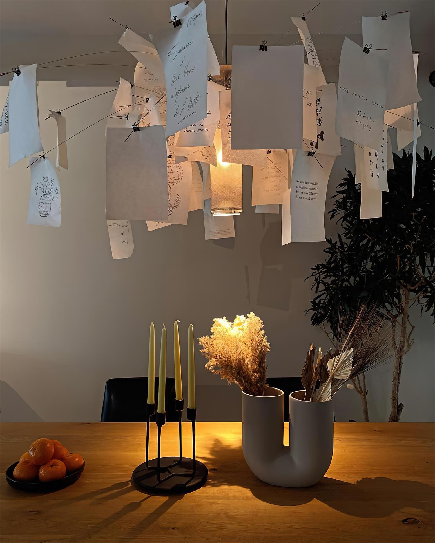 Chandelier Paper and Metal Colorful White Cards Whimsical Modern - Neutralighting