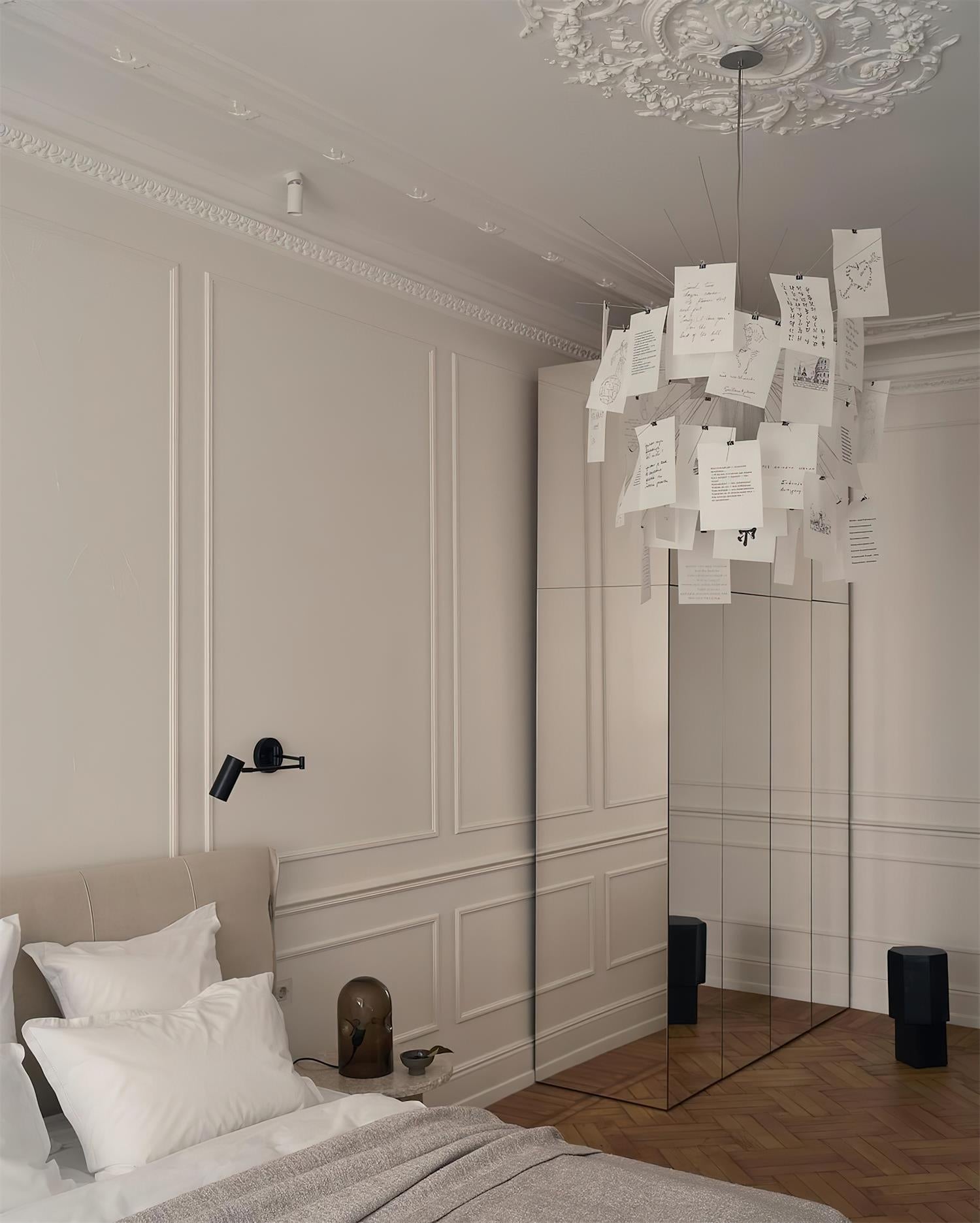 Chandelier Paper and Metal Colorful White Cards Whimsical Modern - Neutralighting
