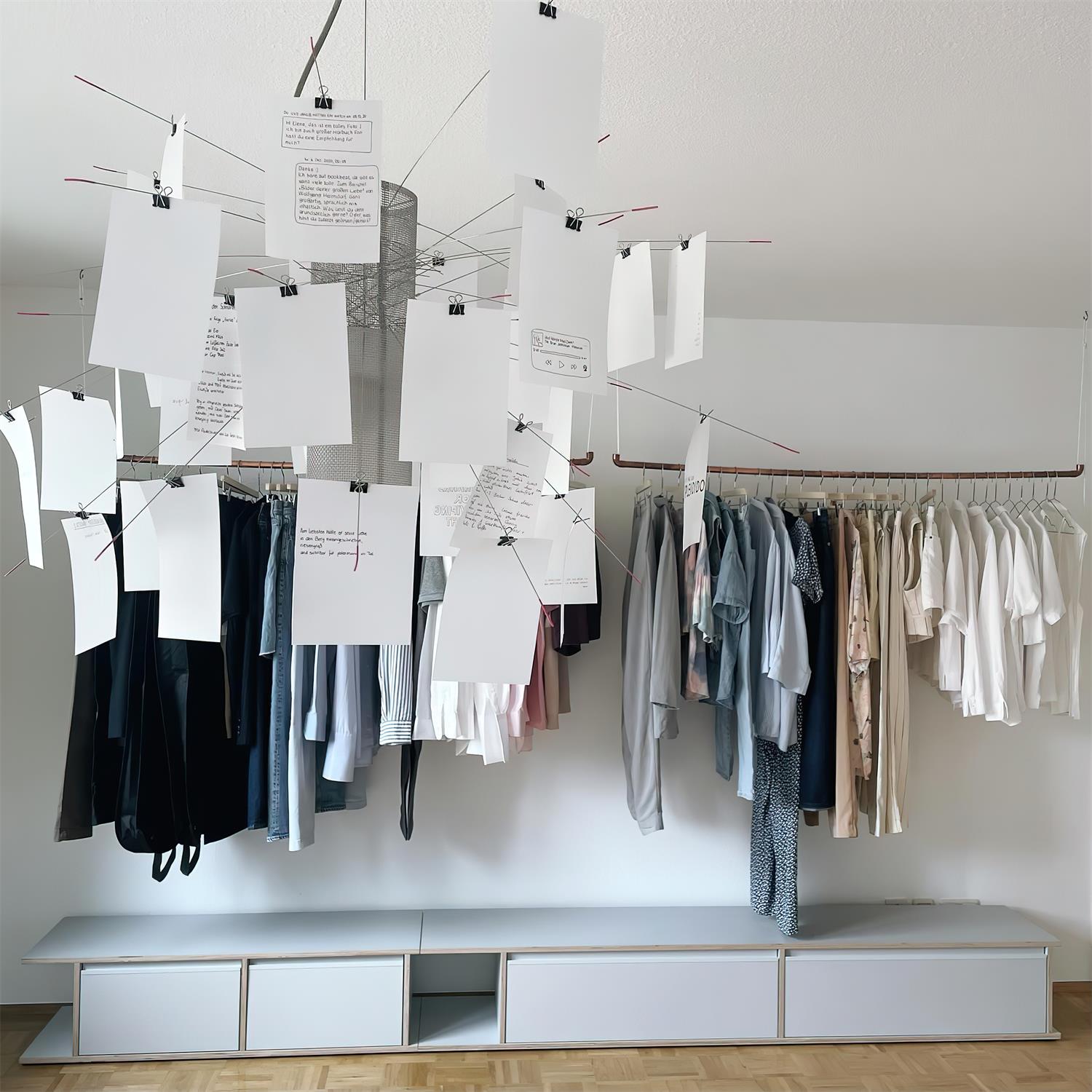 Chandelier Paper and Metal Colorful White Cards Whimsical Modern - Neutralighting