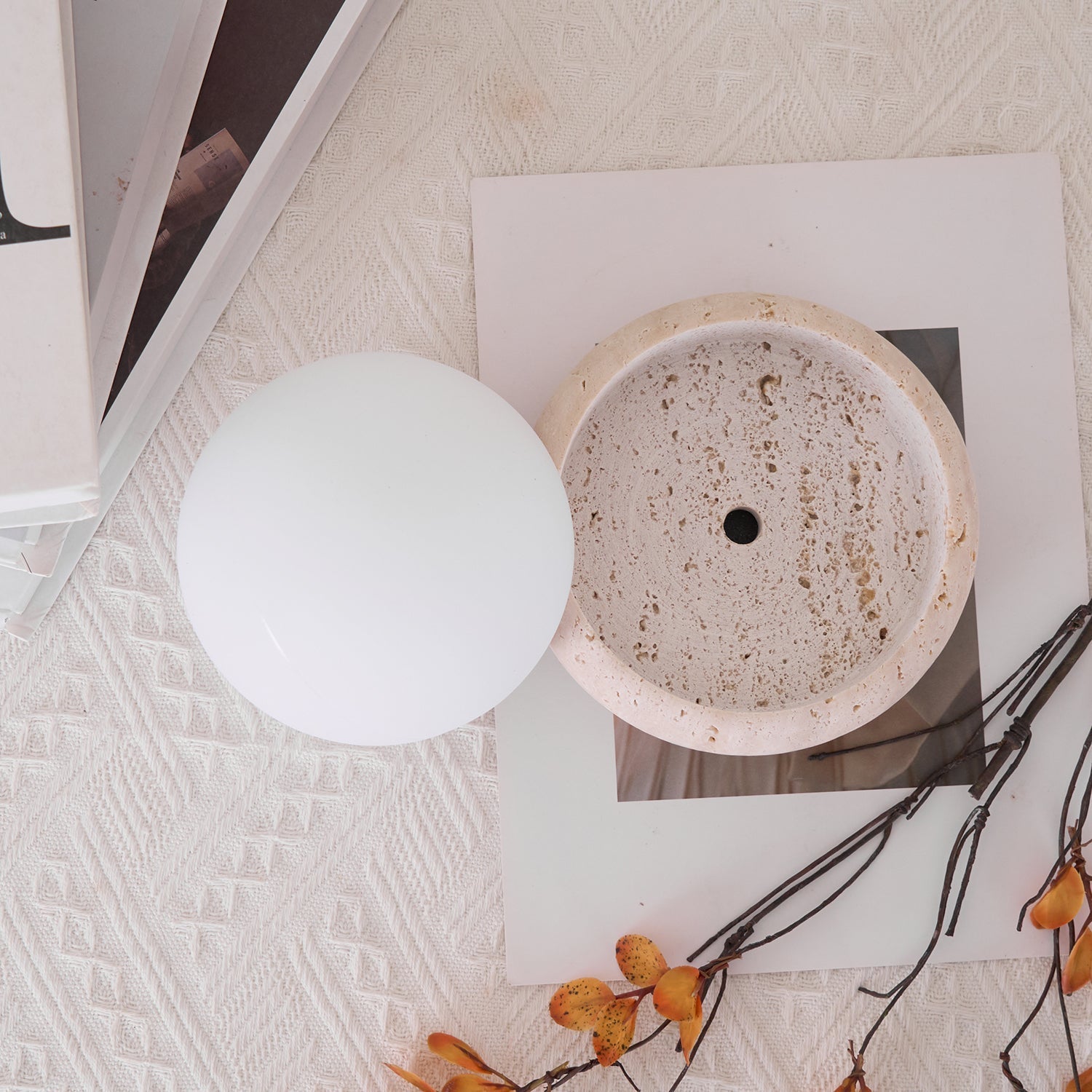 Riita Travertine Globe Table Lamp Mini Maga - Neutralighting