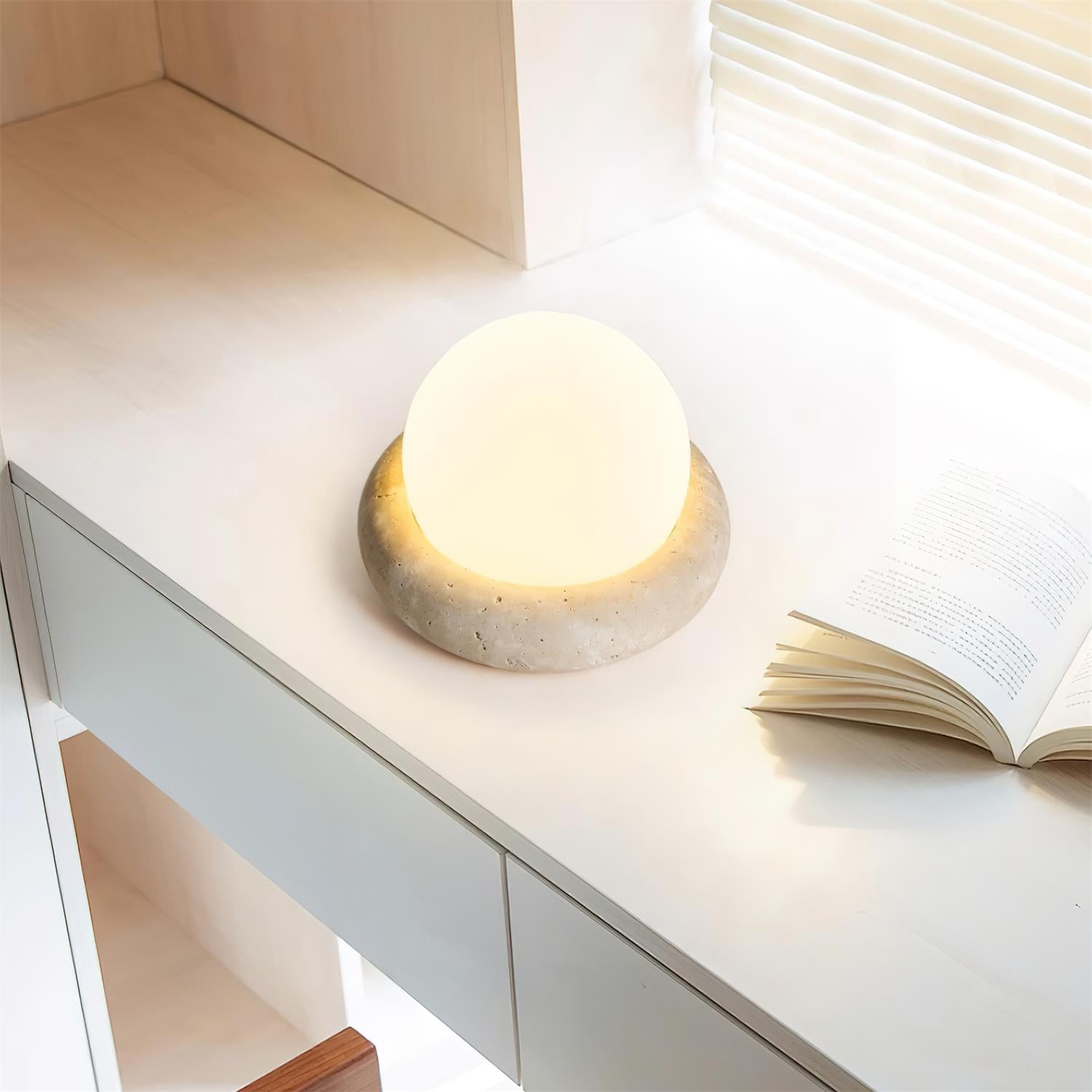 Riita Travertine Globe Table Lamp Mini Maga - Neutralighting
