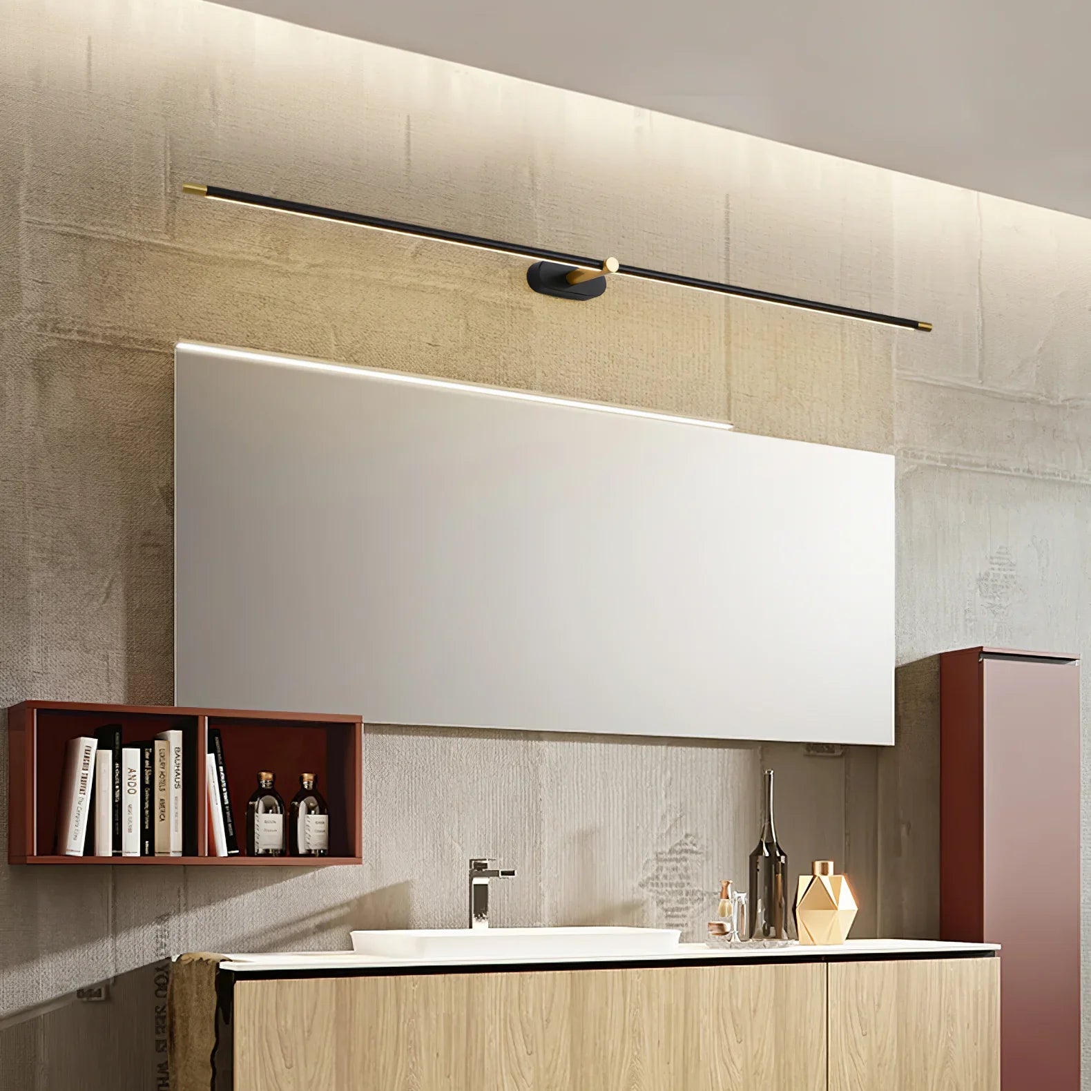 Ivox Minimalist Linear Wall Lamp Gold&Black - Neutralighting
