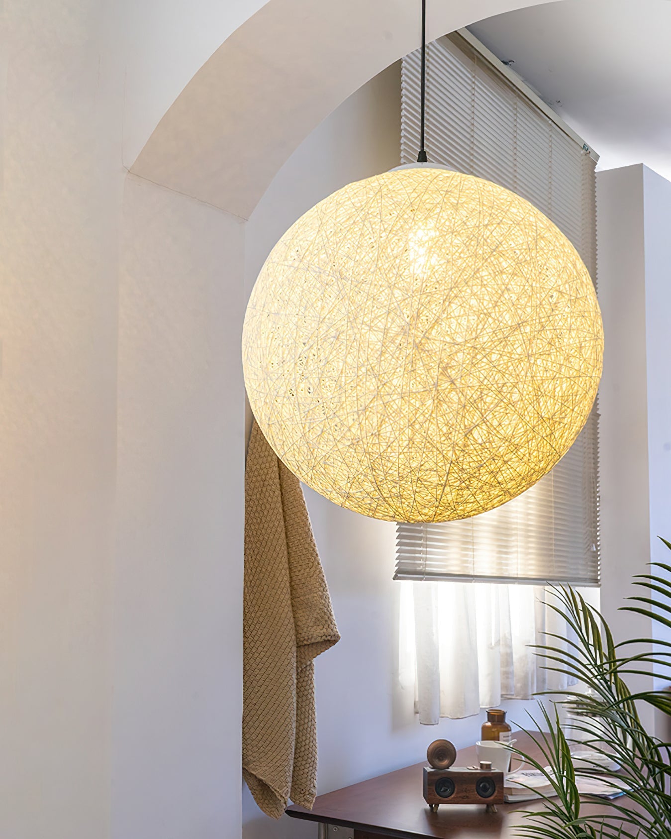 Pendant Light Hemp Rattan Sphere Bohemian - Neutralighting