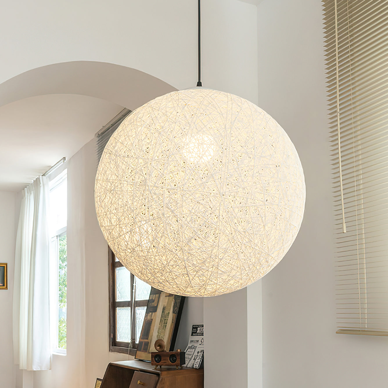 Pendant Light Hemp Rattan Sphere Bohemian - Neutralighting