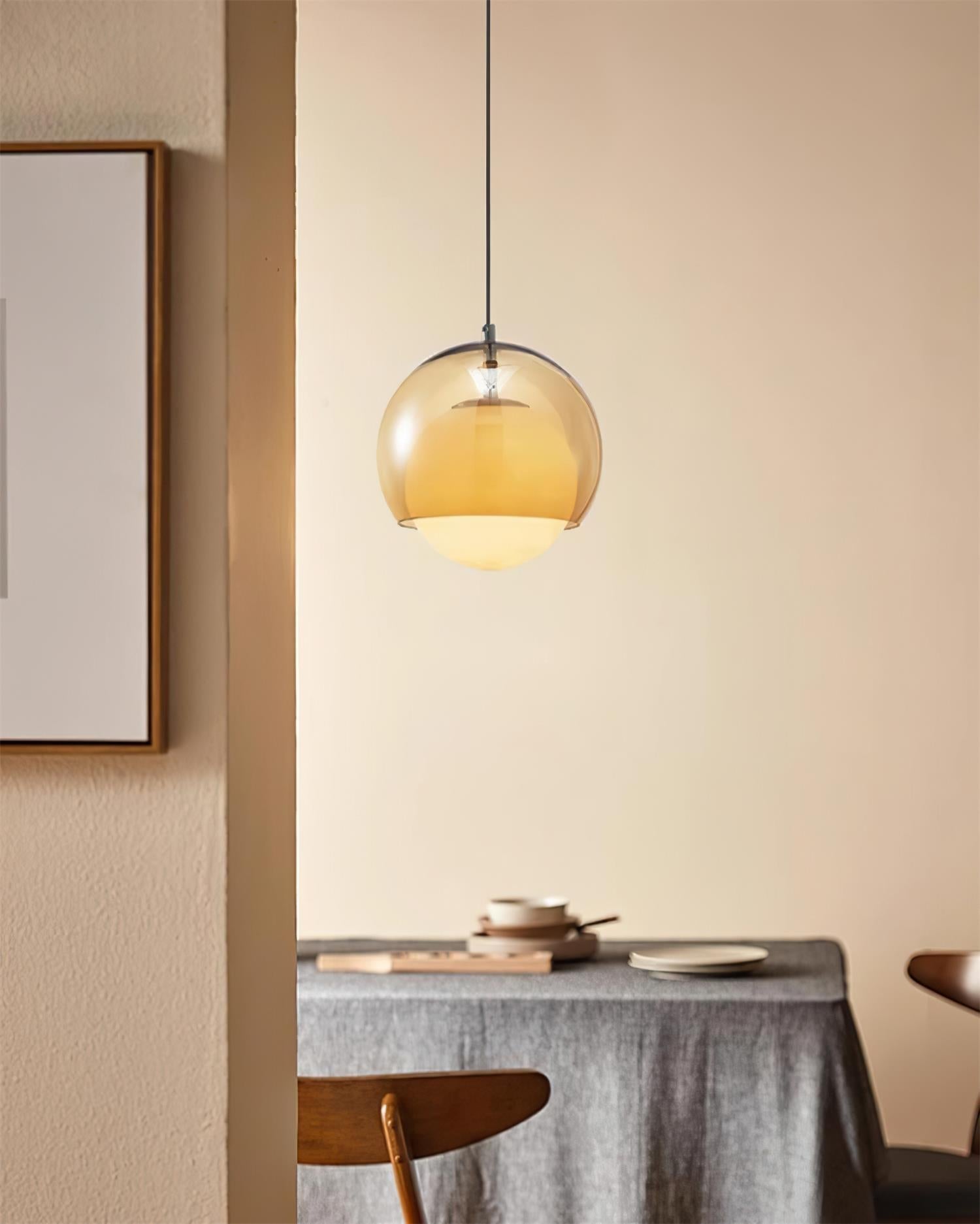 Pendant Light Double Globe Shade Glass Modern Minimalist Ambient - Neutralighting