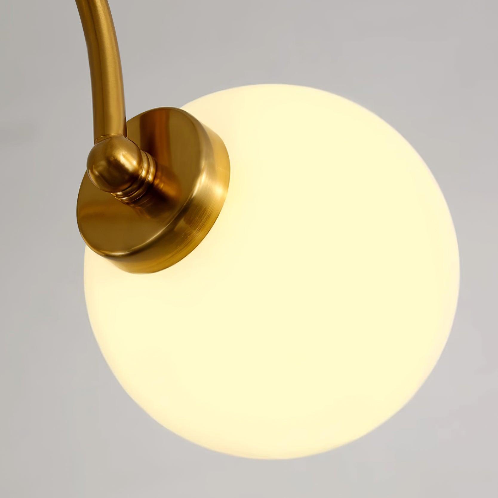 Chandelier Curved Arms Globe Shades Modern Retro Style Dining - Neutralighting
