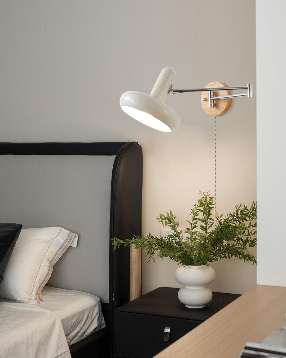 Wall Lamp Swivel Arm Rounded Shade Pull Chain Modern Retro - Neutralighting