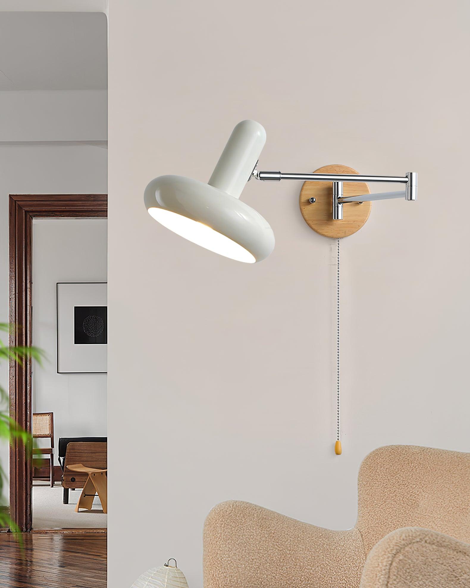 Wall Lamp Swivel Arm Rounded Shade Pull Chain Modern Retro - Neutralighting