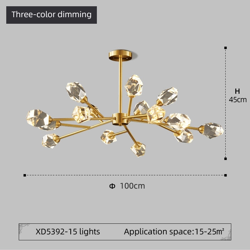 Kristy Luxurious Crystal Chandelier Living Room Golden - Neutralighting