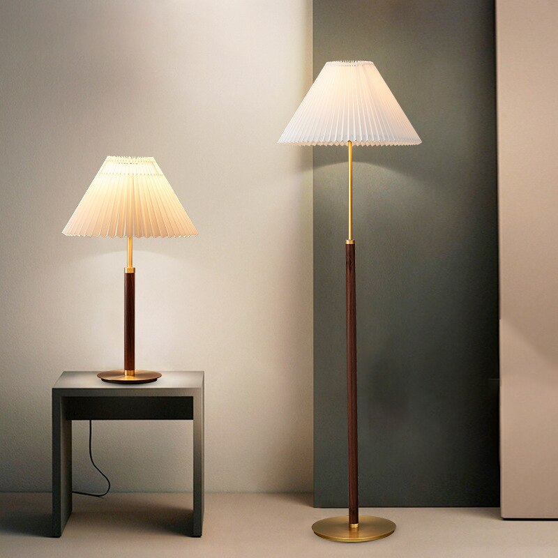 Ozawa Simple Walnut/Metal/Fabric, Table/Floor Lamp, Living Room - Neutralighting
