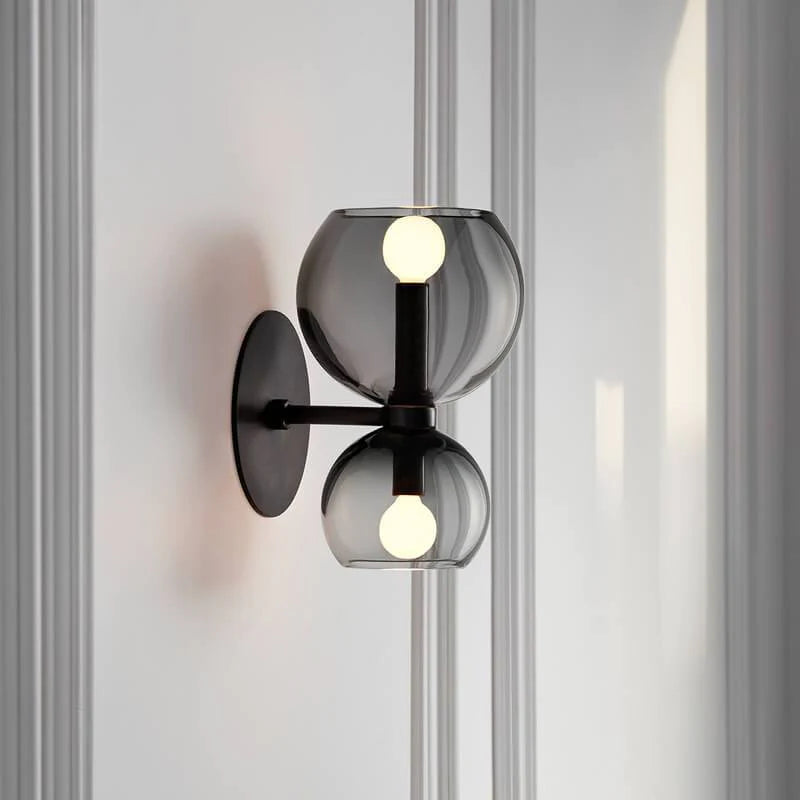 Valentina Modern Hourglass LED Wall Lamp Metal/Glass White Living Room - Neutralighting