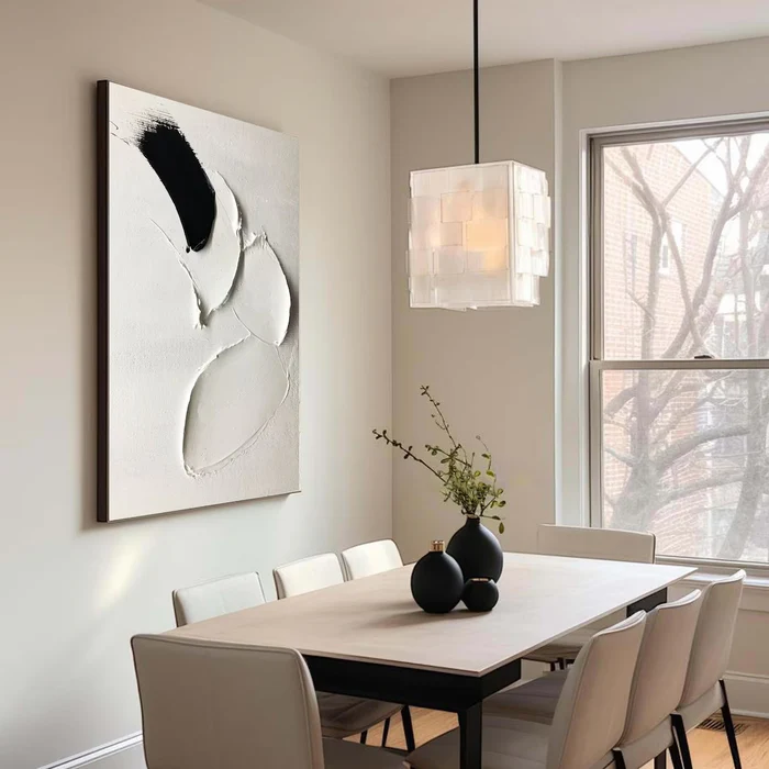Black White Minimalist Painting