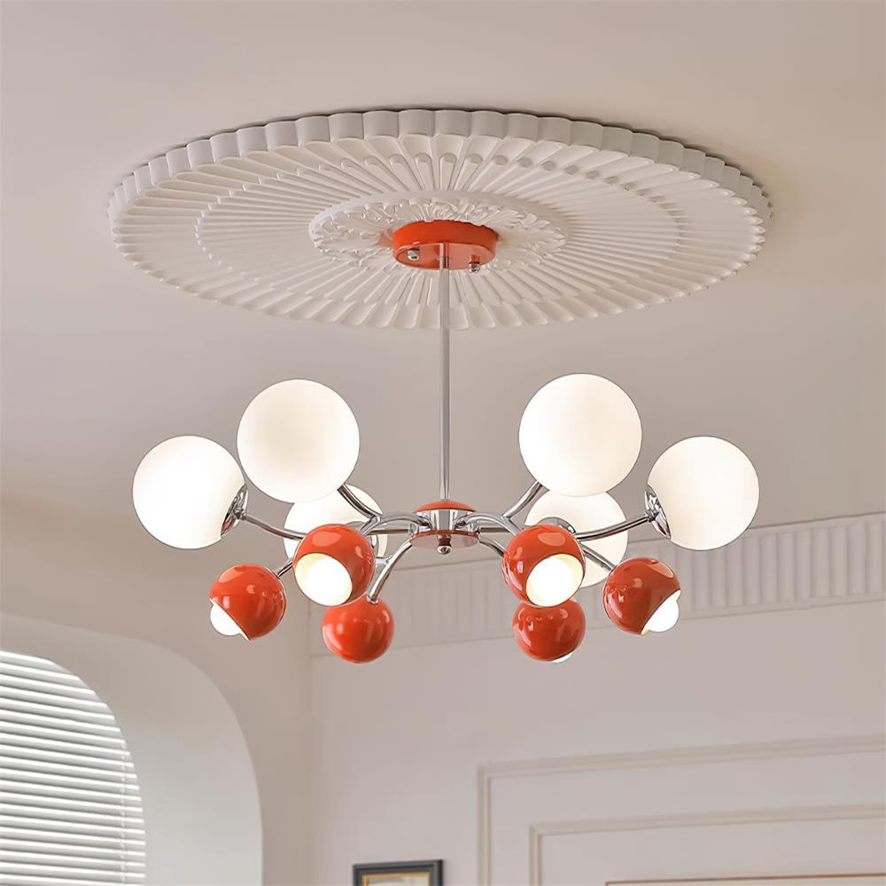 Chandelier Glass Metal Dome Petal Shades Minimalist Ambient Glow - Neutralighting