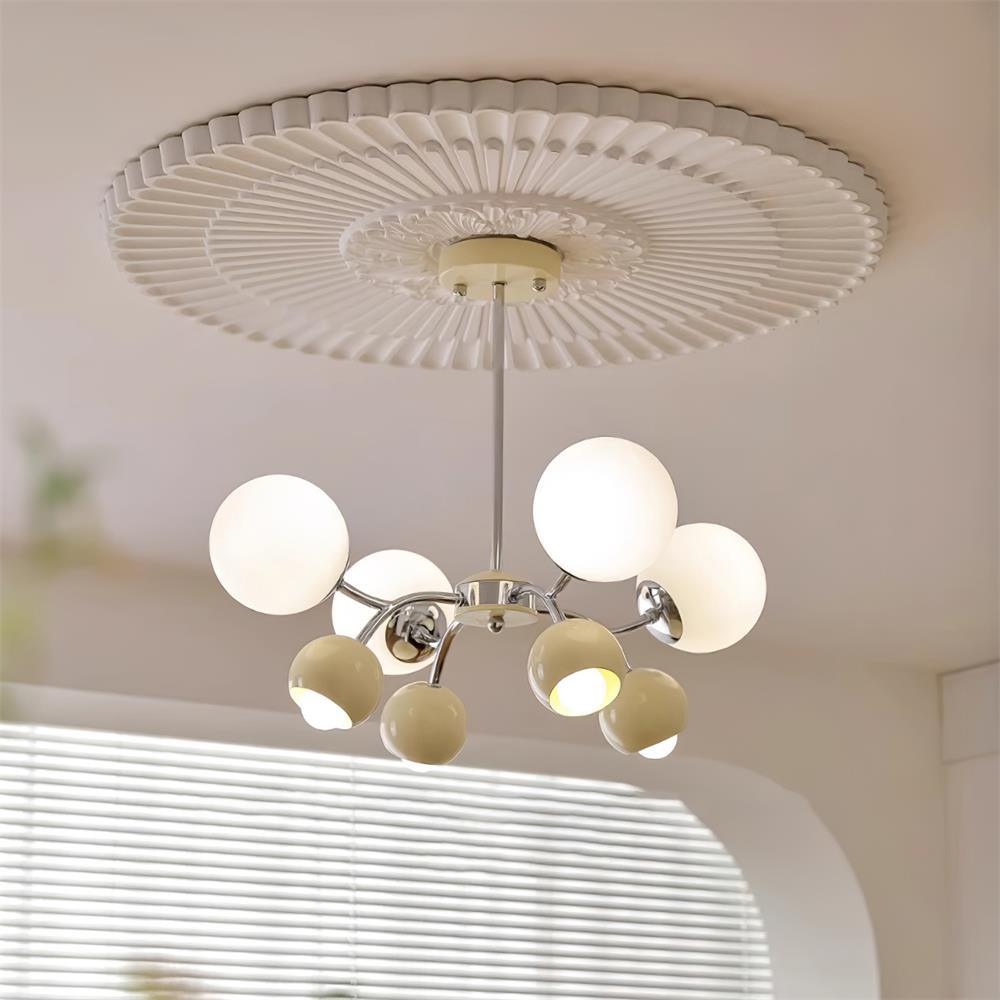 Chandelier Glass Metal Dome Petal Shades Minimalist Ambient Glow - Neutralighting