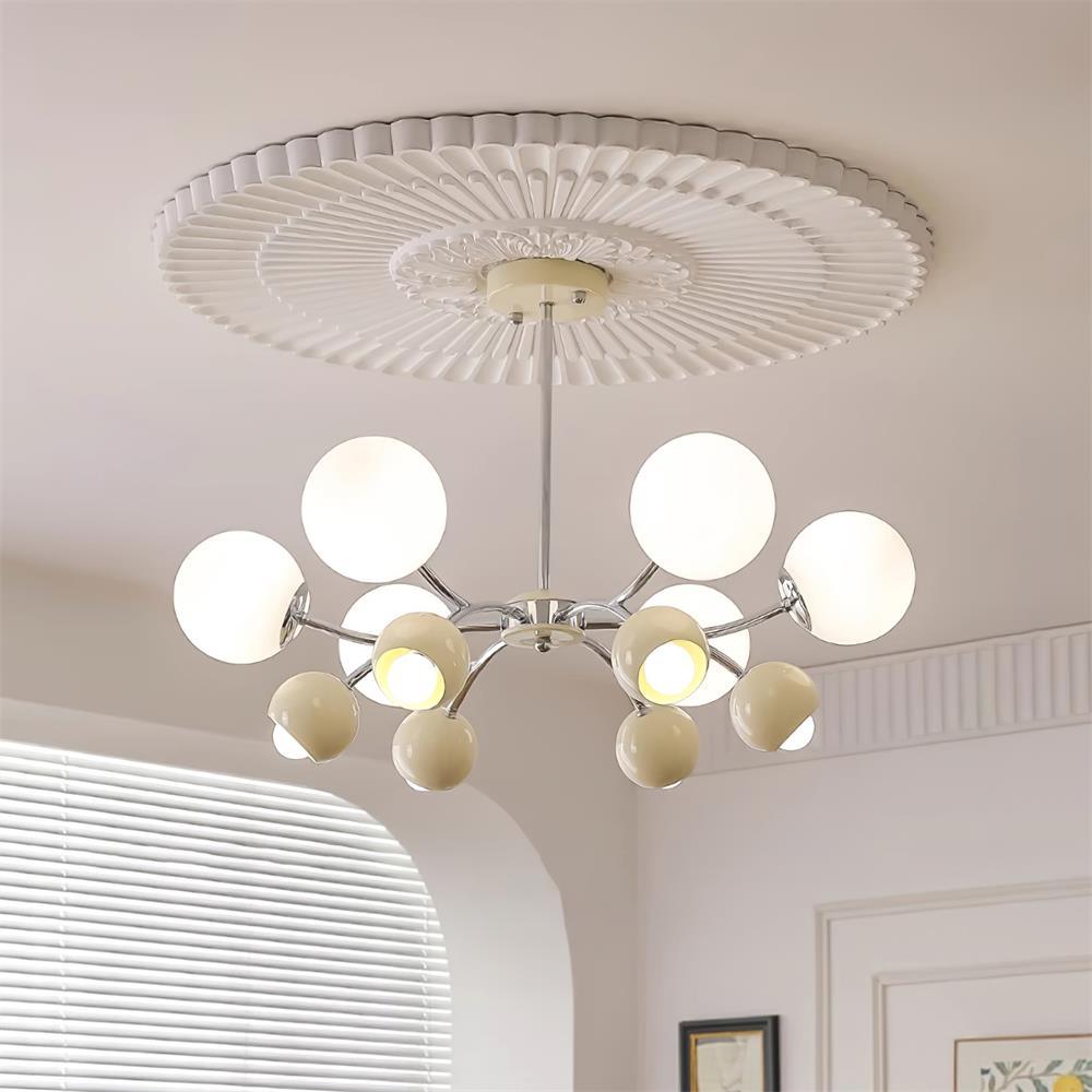 Chandelier Glass Metal Dome Petal Shades Minimalist Ambient Glow - Neutralighting